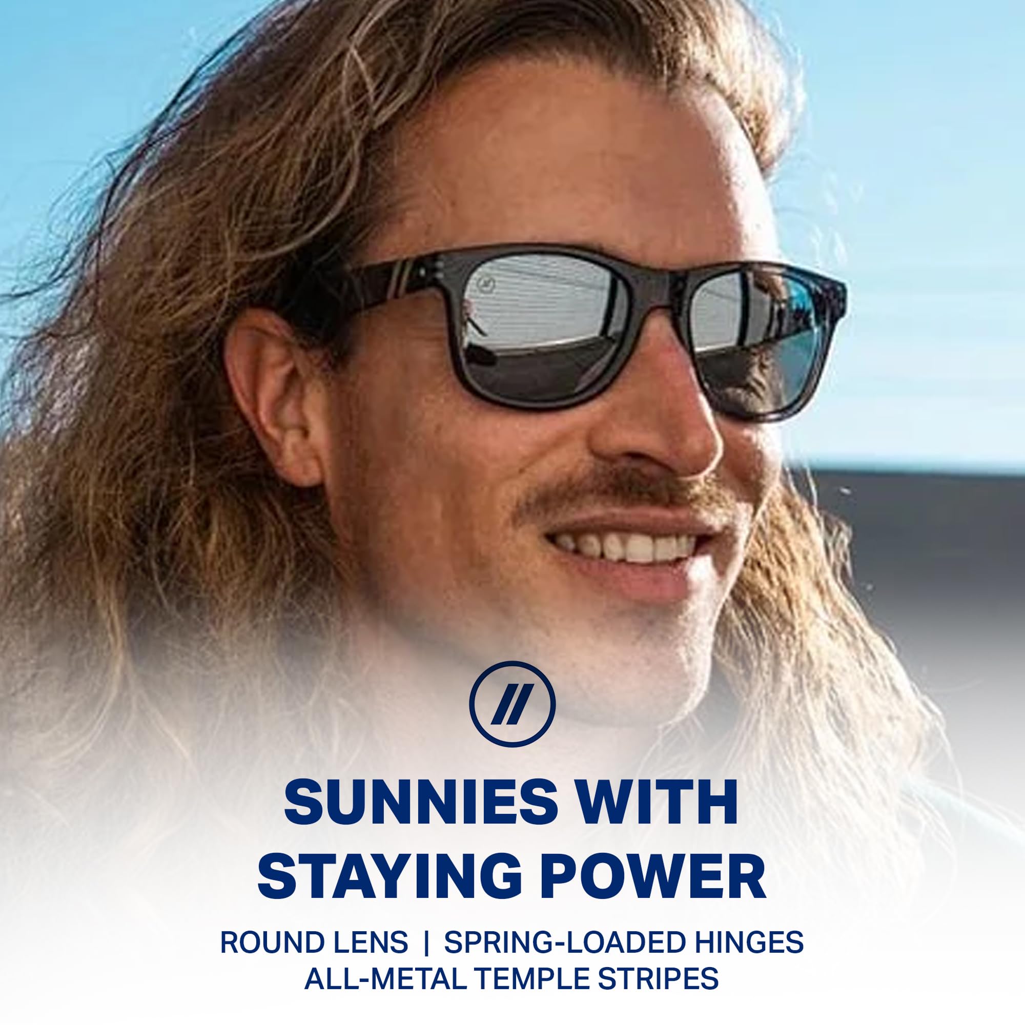 Blenders Eyewear M Class X2 – Polarized Sunglasses – Round Lens, Spring Loaded Hinge – 100% UV Protection – For Men & Women