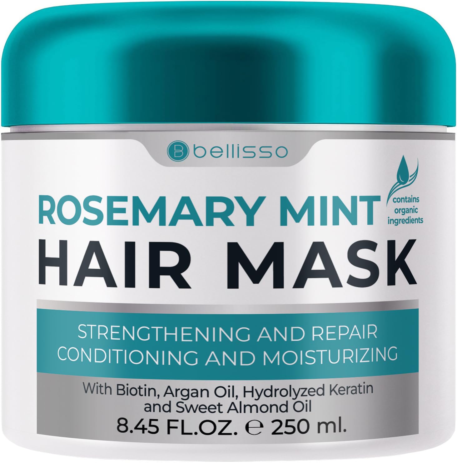 Apple Cider Vinegar Deep Conditioning Mask - Treatment for Dry Damaged Hair and Split End Repair - Sulfate Free Formula with Collagen, Keratin and Argan Oil - For Flaky Scalp and Dandruff Relief