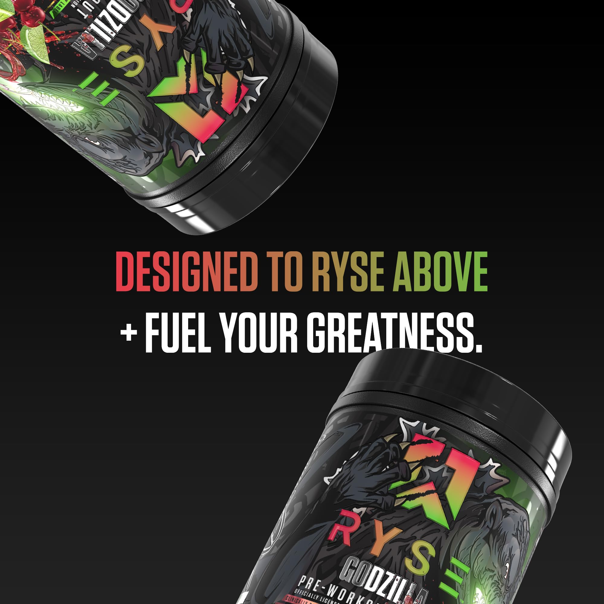 RYSE Godzilla X Noel Deyzel Pre Workout Powder - BlackBerry Lemonade - 400mg Caffeine, High Stim Pre-Workout for Men & Women with Citrulline & Beta Alanine - Energy, Pump & Focus - 20/40 Servings