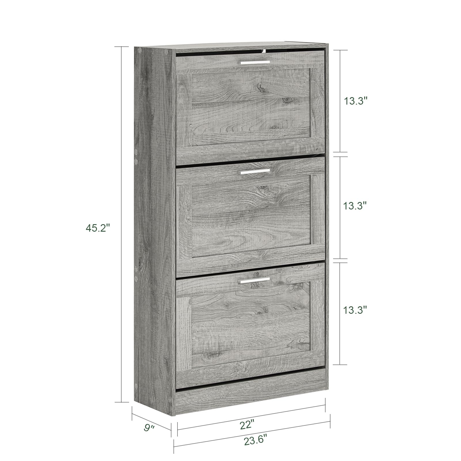 Haotian Shoe Cabinet Storage for Entryway, Narrow Shoe Cabinet with Two Flip Drawers to Save Space, Shoe Rack Cabinet for Front Door Entrance Hallway (Black)
