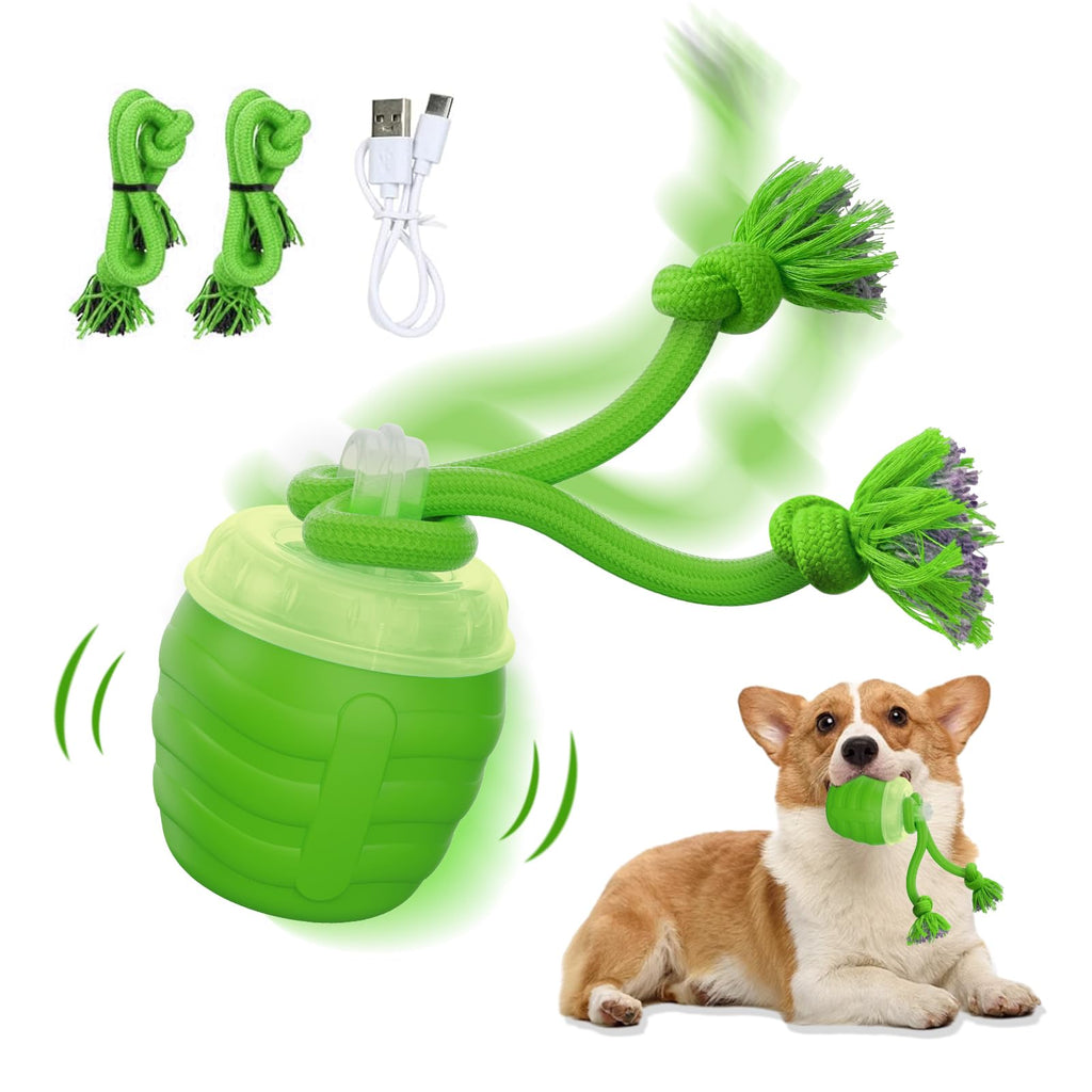 Interactive Dog Toy, [Newly Upgraded] Motion Activated Rolling Squeaky Ball for Medium/Large Dogs, Automatic Moving Dogs Ball for Boredom, USB Rechargeable(Cyan)