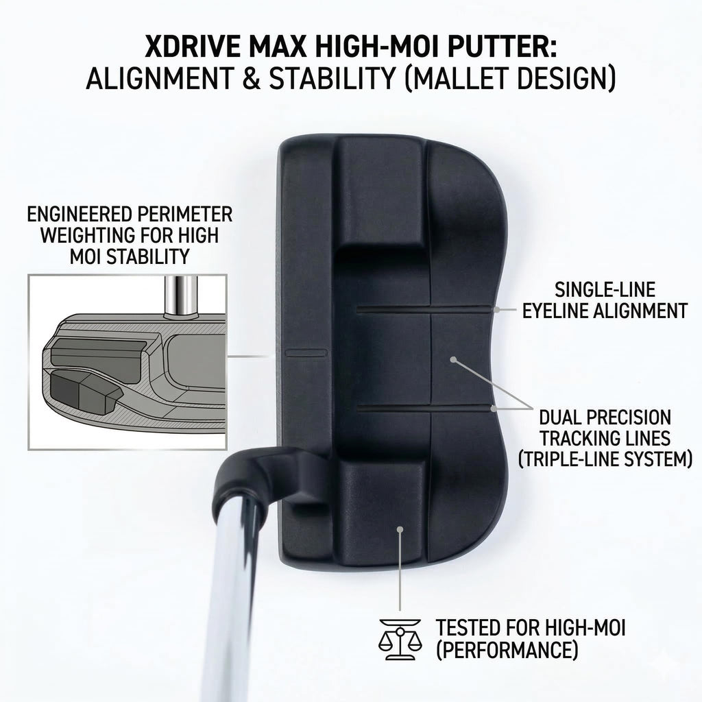 XDriveMax 15-Piece Golf Clubs Men Complete Golf Club Set - Beginner Golf Clubs Set for Men Right Handed - Forged Titanium 10.5° Driver, 5-SW Stainless Steel Irons, Putter & Stand Bag - Mens Golf Set
