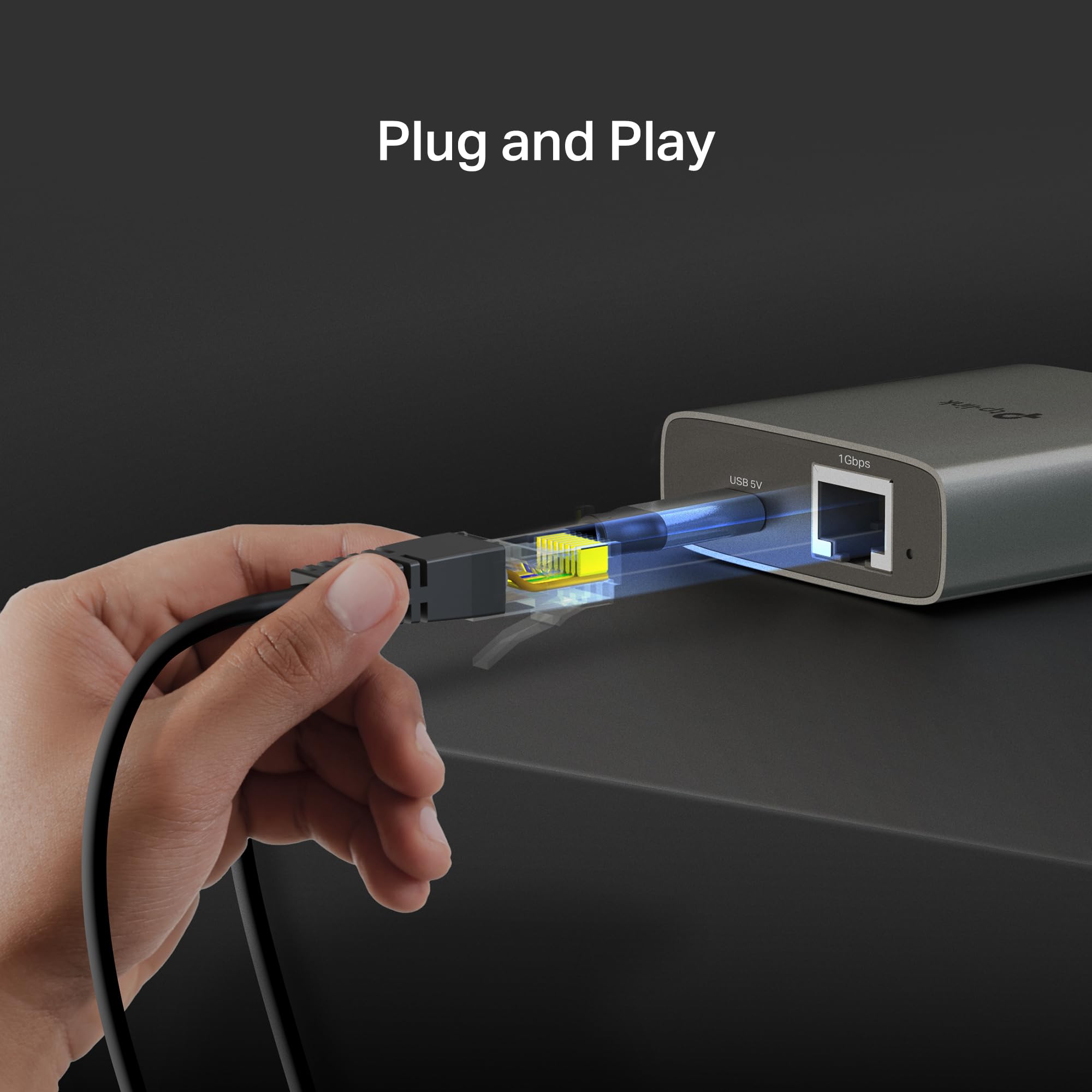 TP-Link Ethernet Splitter 1 to 2, 1000 Mbps High Speed Dual-Port Internet Splitter, Compatible w/ Cat8/7/6/5e/5, USB-C & Ethernet Cables Included, Aluminum Case, Plug and Play for Routers & More EH210