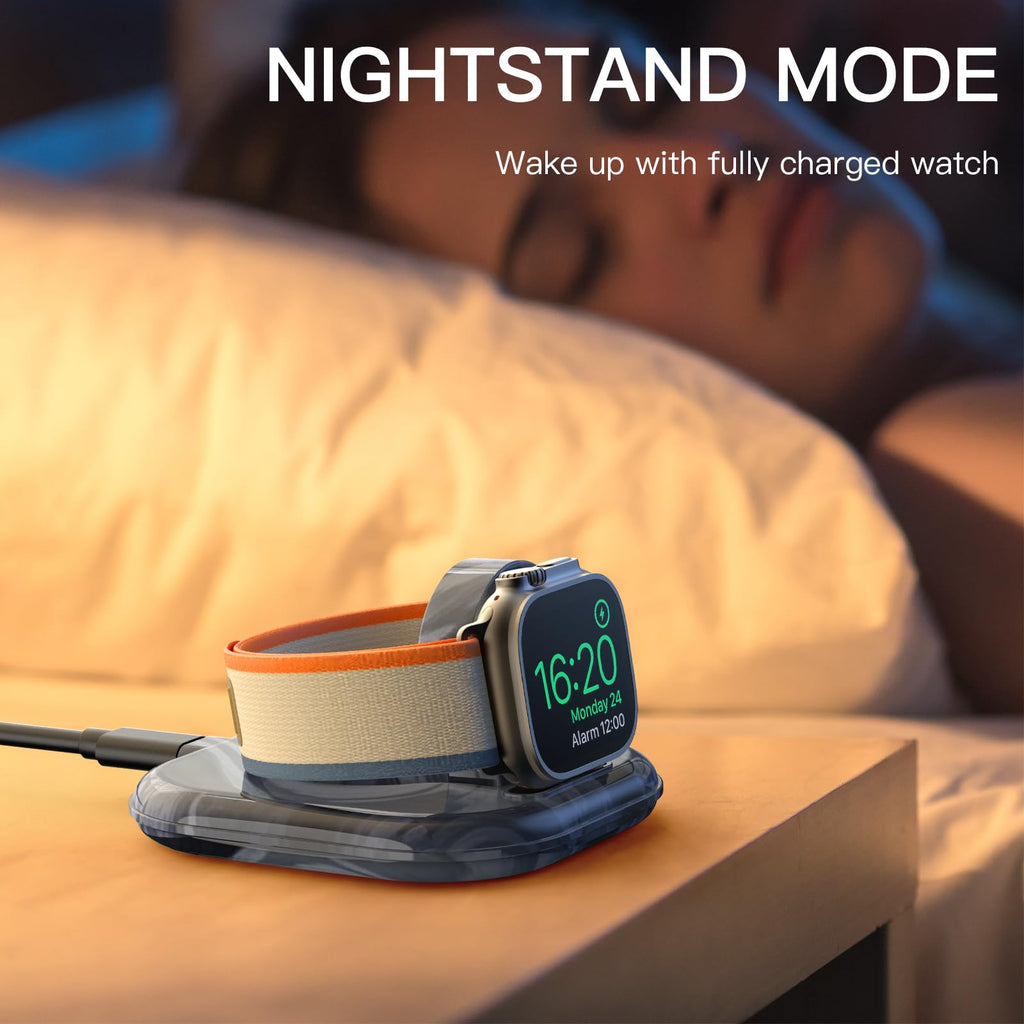 for Apple Watch Magnetic Charging Dock - Fast Magnetic Charger Stand, Compatible with Apple Watch Series 2/3/4/5/6/7/8/9/10/Ultra 1 2, Supports Nightstand Mode, Portable Design for Travel