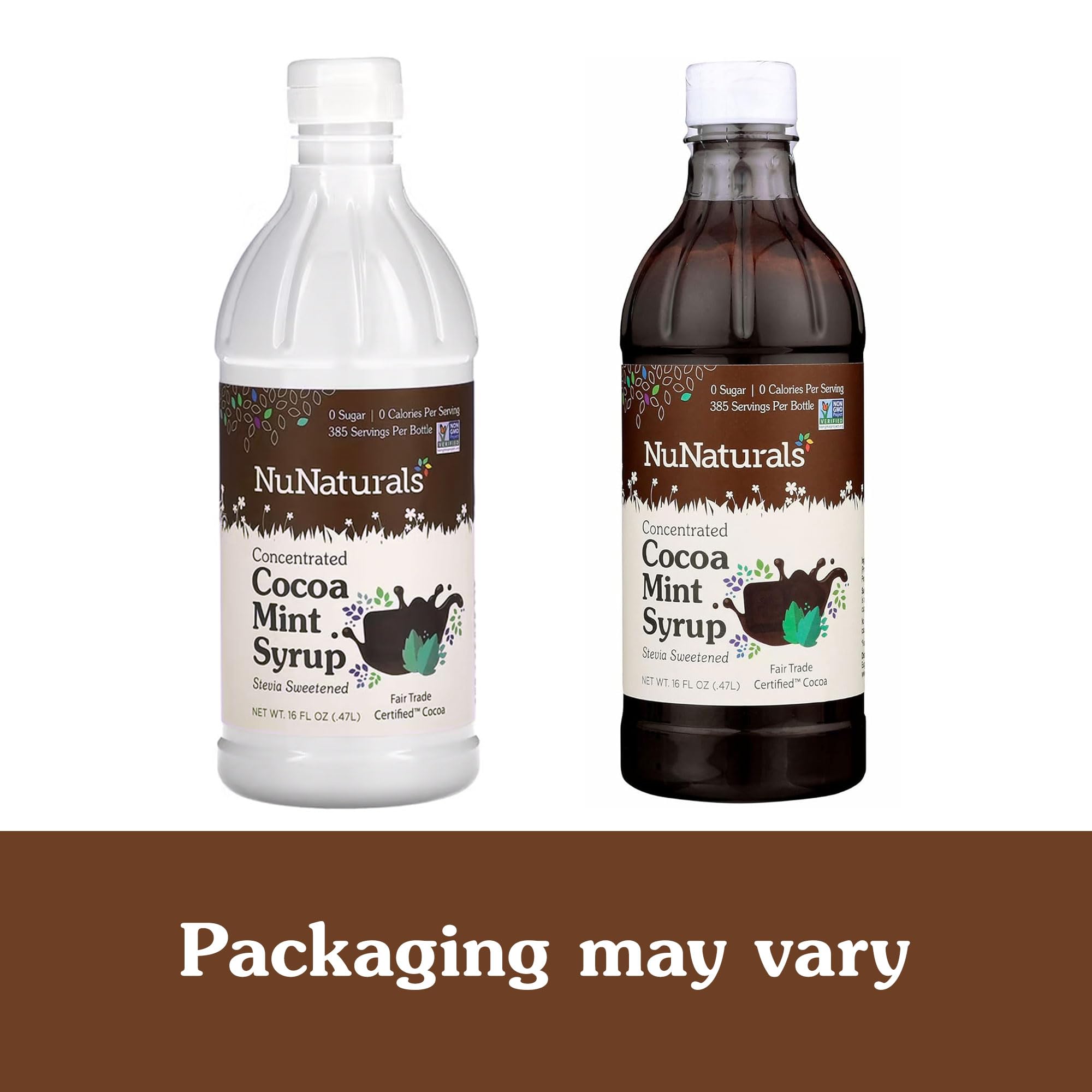 NuNaturals Stevia Syrup, Sugar-Free Sweetener, Plant-Based Sugar Substitute, Zero Calorie, Chocolate Flavor Syrup, 16 oz