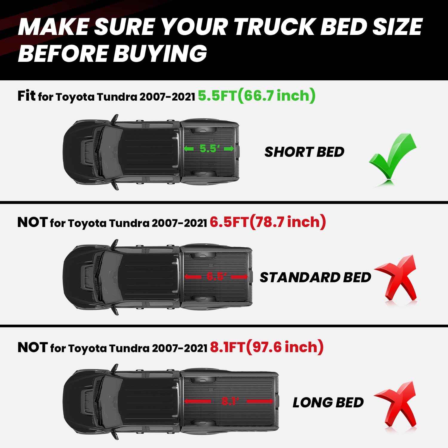LASFIT Truck Bed Mat for 2009-2016 Ford F250 F350 F450 6.75ft Super Duty 81.9'' Bed Liner(Not fit with Drop-in Bed Liner), TPE 100% All Weather Car Bed Mat for F-250 F-350 F-450,1PCS Black