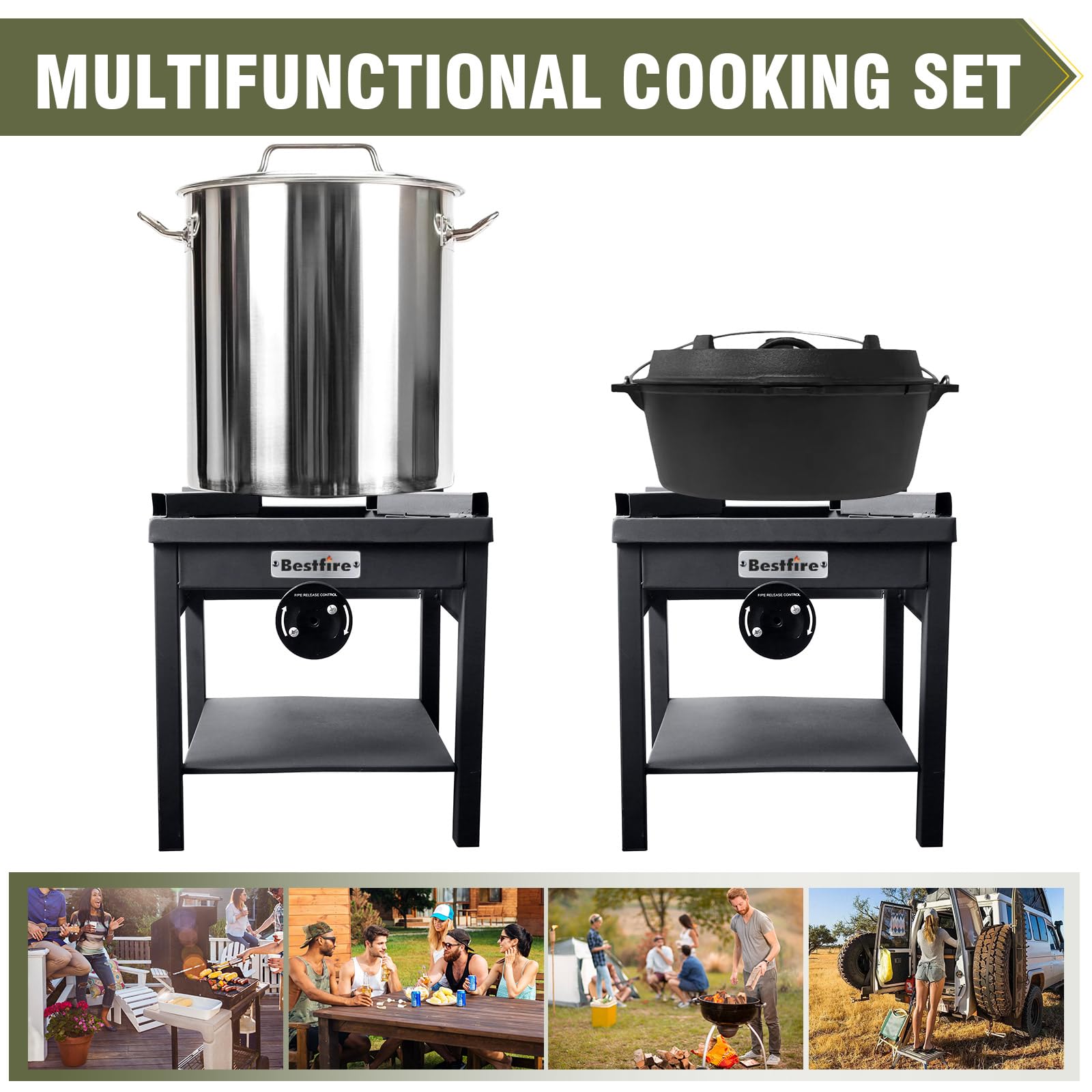 BESTFIRE Foldable Flat Top Grill, Outdoor Griddle-3 Burner Propane Griddle with Two Foldable Shelves,36" Flat Grills Outdoor-45,000 BTU Gas Grill for BBQ& Outdoor Cooking,Black