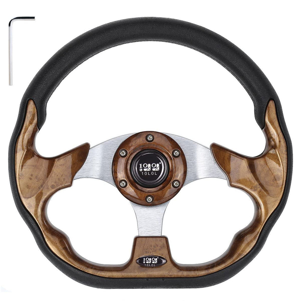 10L0L Golf Cart Steering Wheel, 13' Universal Fit for EZGO TXT/RXV, Club Car DS/Precedent, Yamaha G2-G29 (Carbon Black)