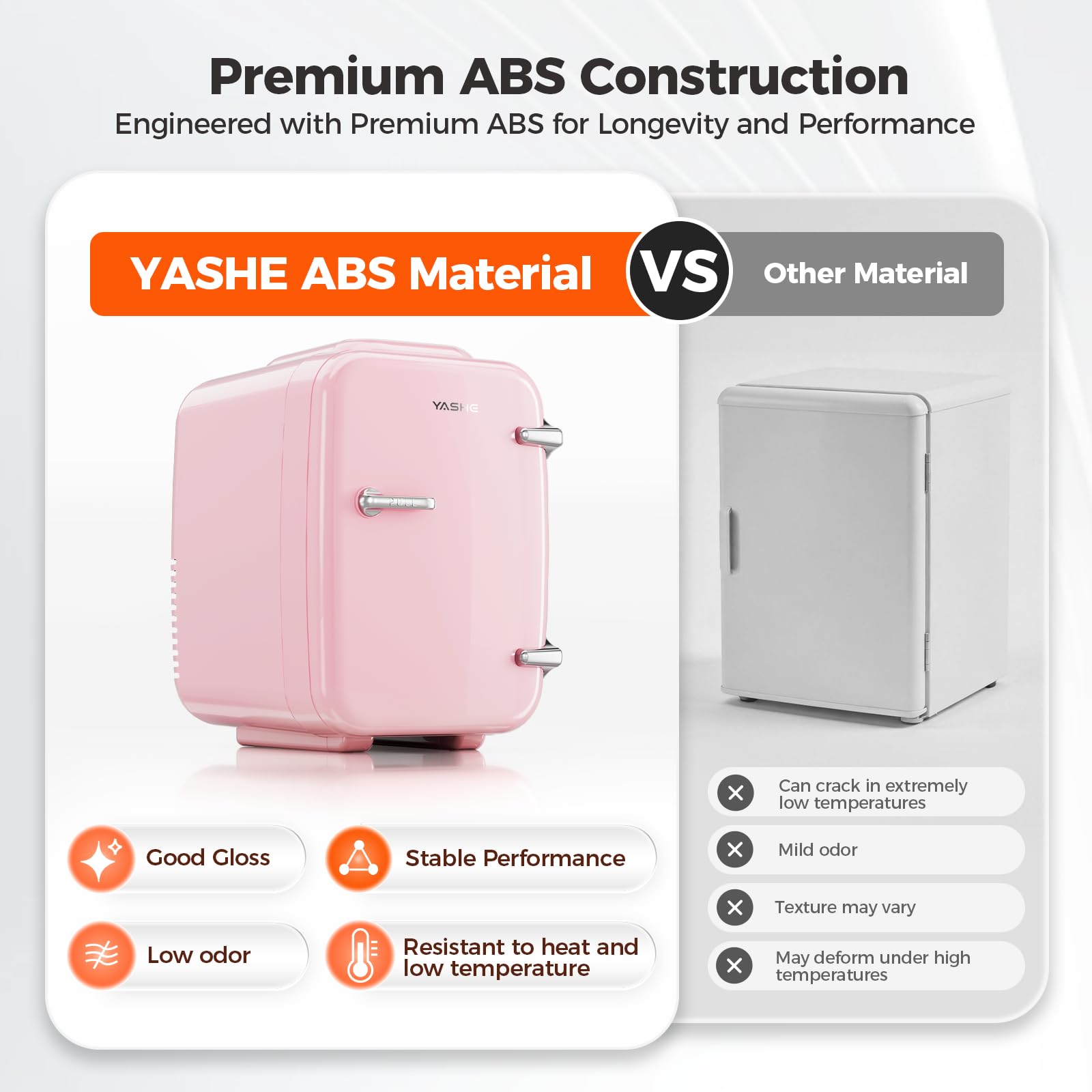 YASHE Mini Fridge, 4 Liter/6 Can Mini Makeup Fridge, 110V AC/ 12V DC Portable Thermoelectric Cooler&Warmer for Skincare, Drink, Cosmetic, Medicine, Small fridge for Bedroom, Office, Dorm, Car, Black