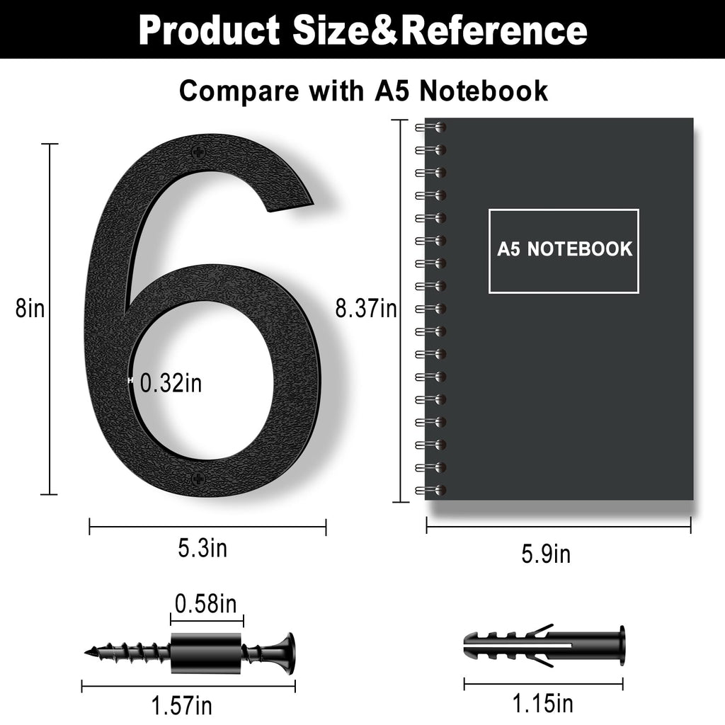 8 Inch Black Floating Arrow Signs, Modern Outdoor Plastic Directional Signs for Wall Yard Street