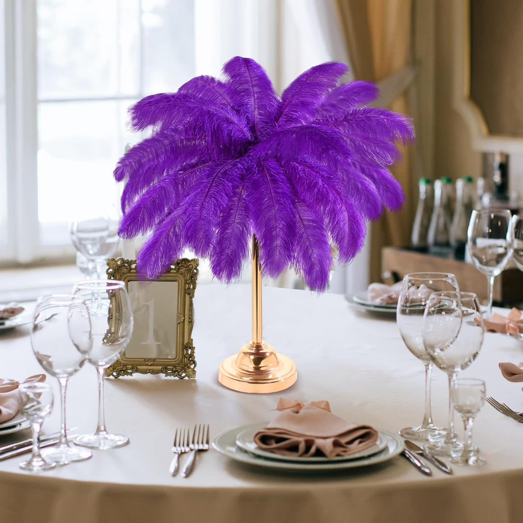 Retrowavy 50 Pcs 14-16 Inches Large Natural Ostrich Feathers Bulk for Centerpieces for Wedding Party Centerpieces Home Decoration Flower Arrangement (Black)