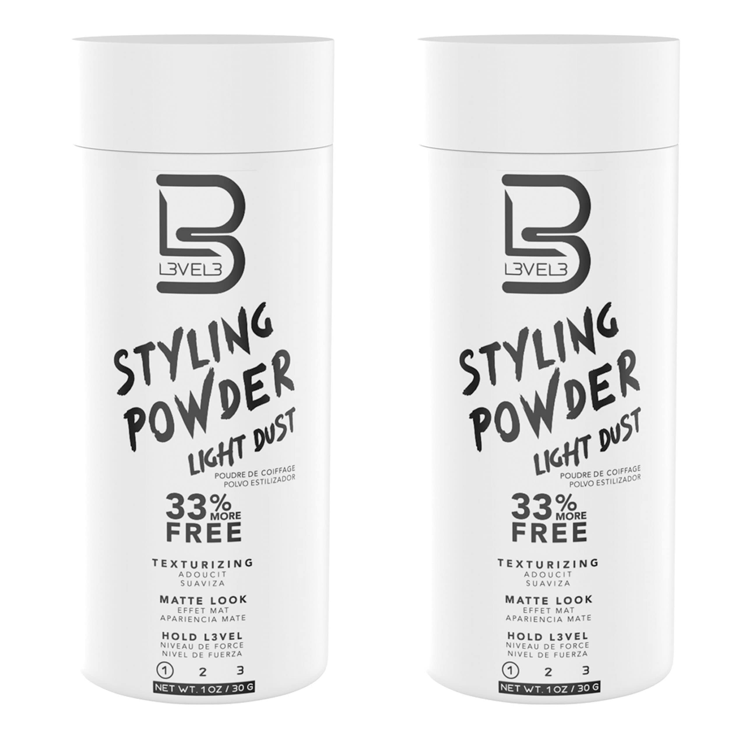 L3 Level 3 Light Hold Styling Powder - Natural Matte Hairstyle - Texturizing and Volumizing (30 Grams)