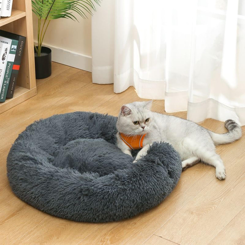 Nisrada Cat Beds for Indoor Cats,15.7 Inch Small Cats Beds, Washable-Round Pet Bed for Puppy and Kitten with Slip-Resistant Bottom