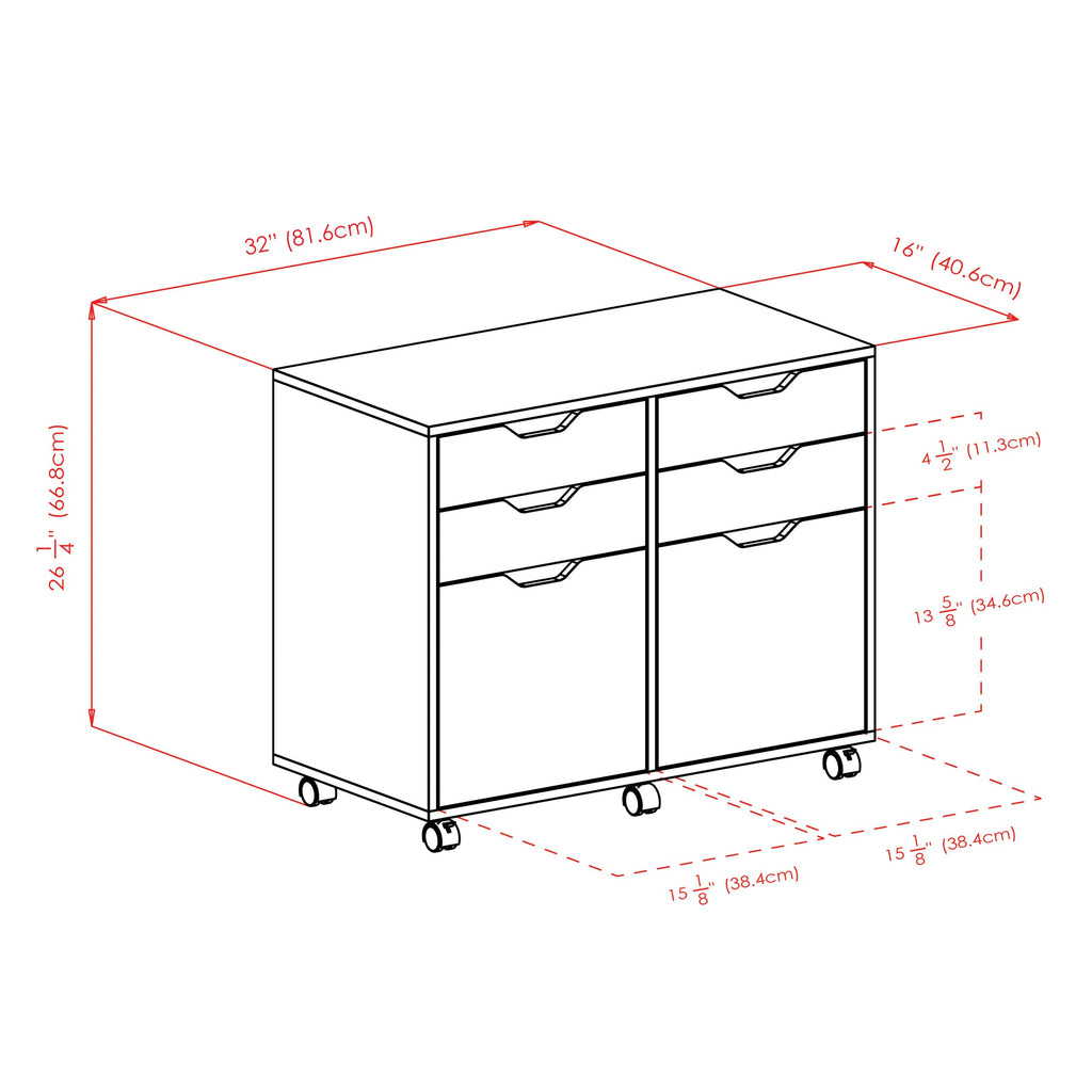 Winsome Halifax Mobile Storage Cabinet with Doors & Drawers, Stylish & Functional Home Storage Cabinet for Filing, Kitchen Organization, Moveable Furniture for Office, Dorms, Apartments