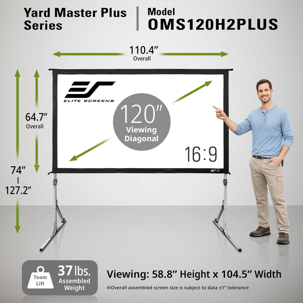 Elite Screens 100-inch Wraith Veil DUAL, 16:9, 0.8 Gain, 150° Viewing Angle, Front & Rear Projection Screen, Yardmaster 2 OMS100H2-Dual