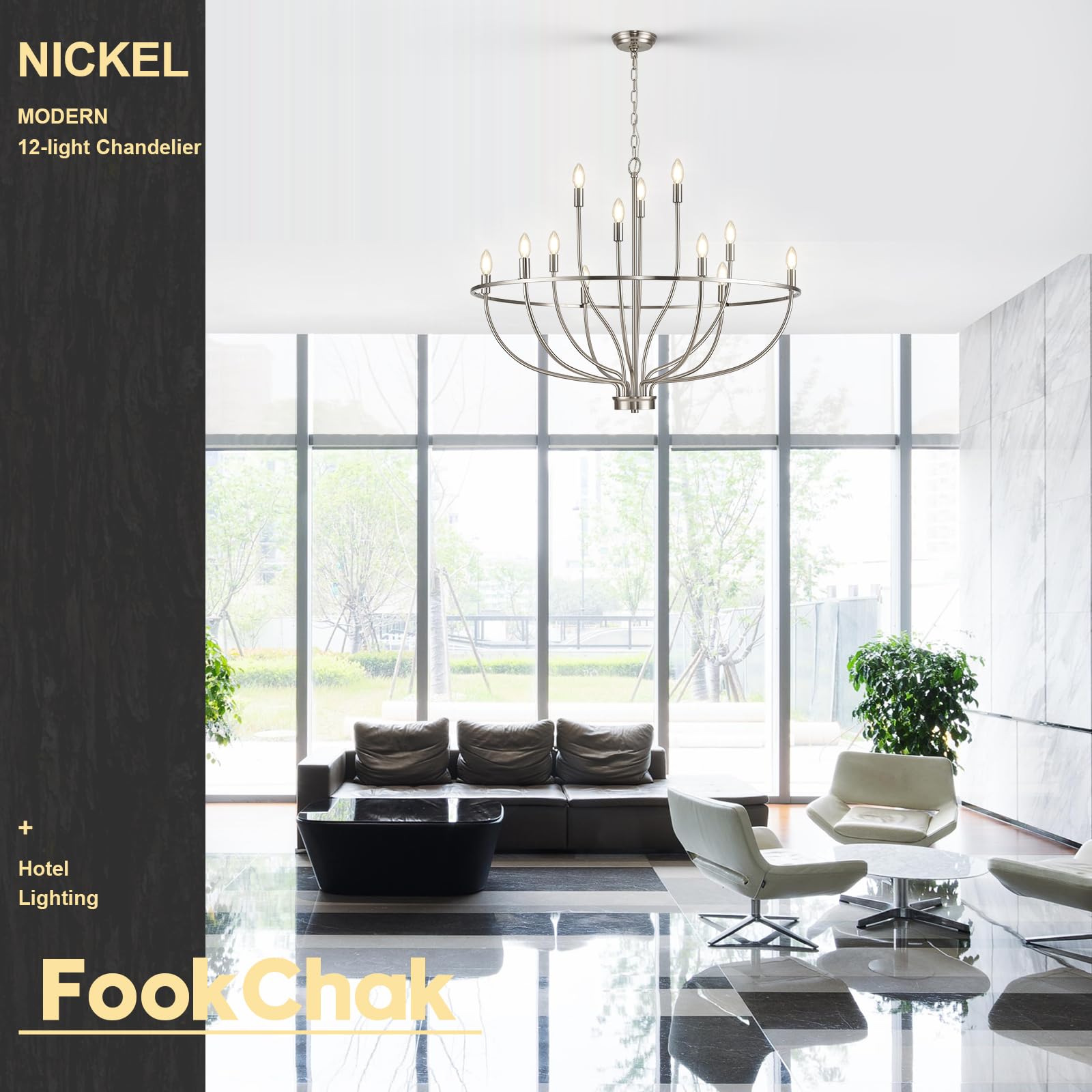Black Chandelier 6-Light Dining Room Chandelier Kitchen Chandeliers Over Table Round Living Room Chandelier Light Fixture for Bedroom, Kitchen, Foyer