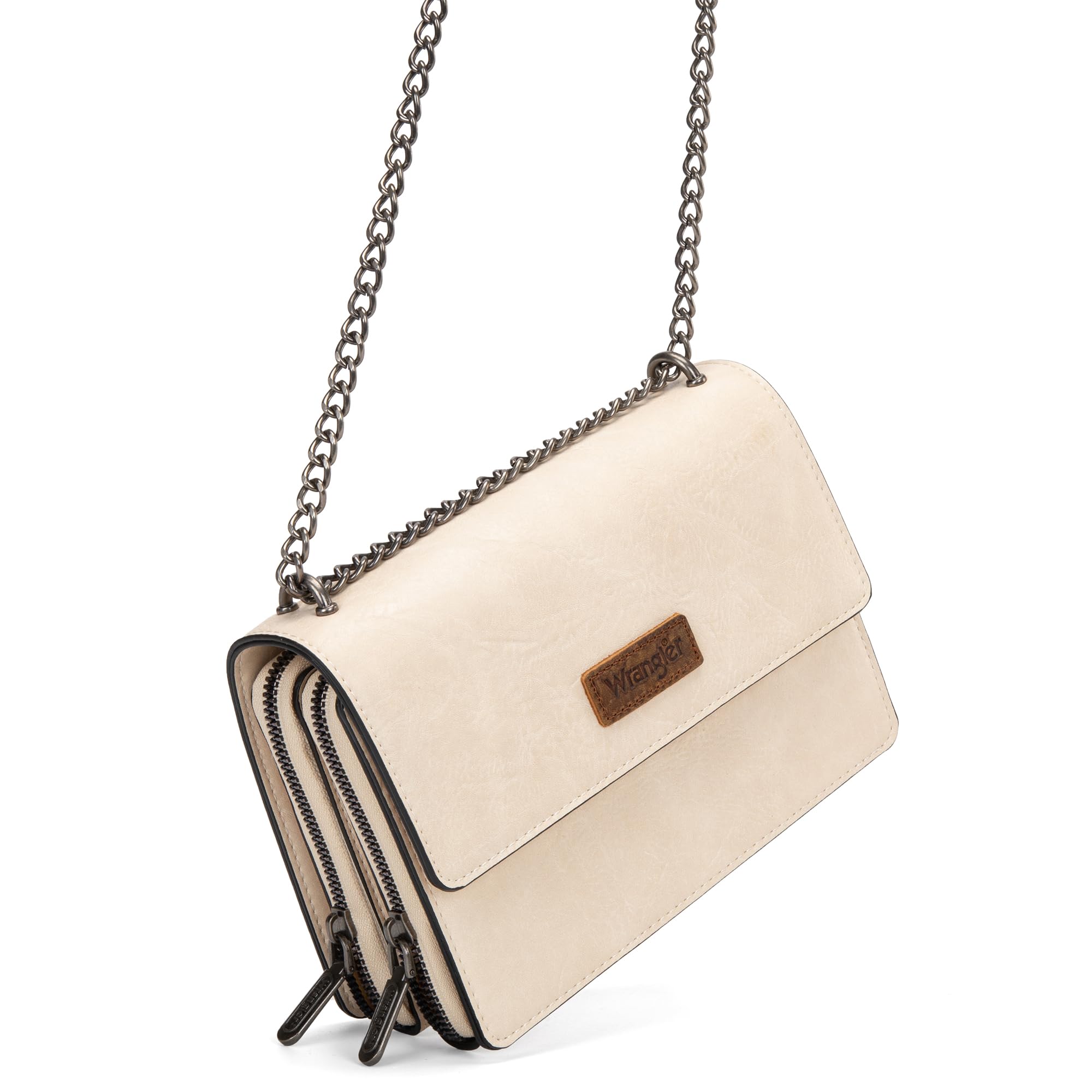 Wrangler Flap Crossbody Purse for Women Shoulder Bag Vintage Wallets with Chain Strap