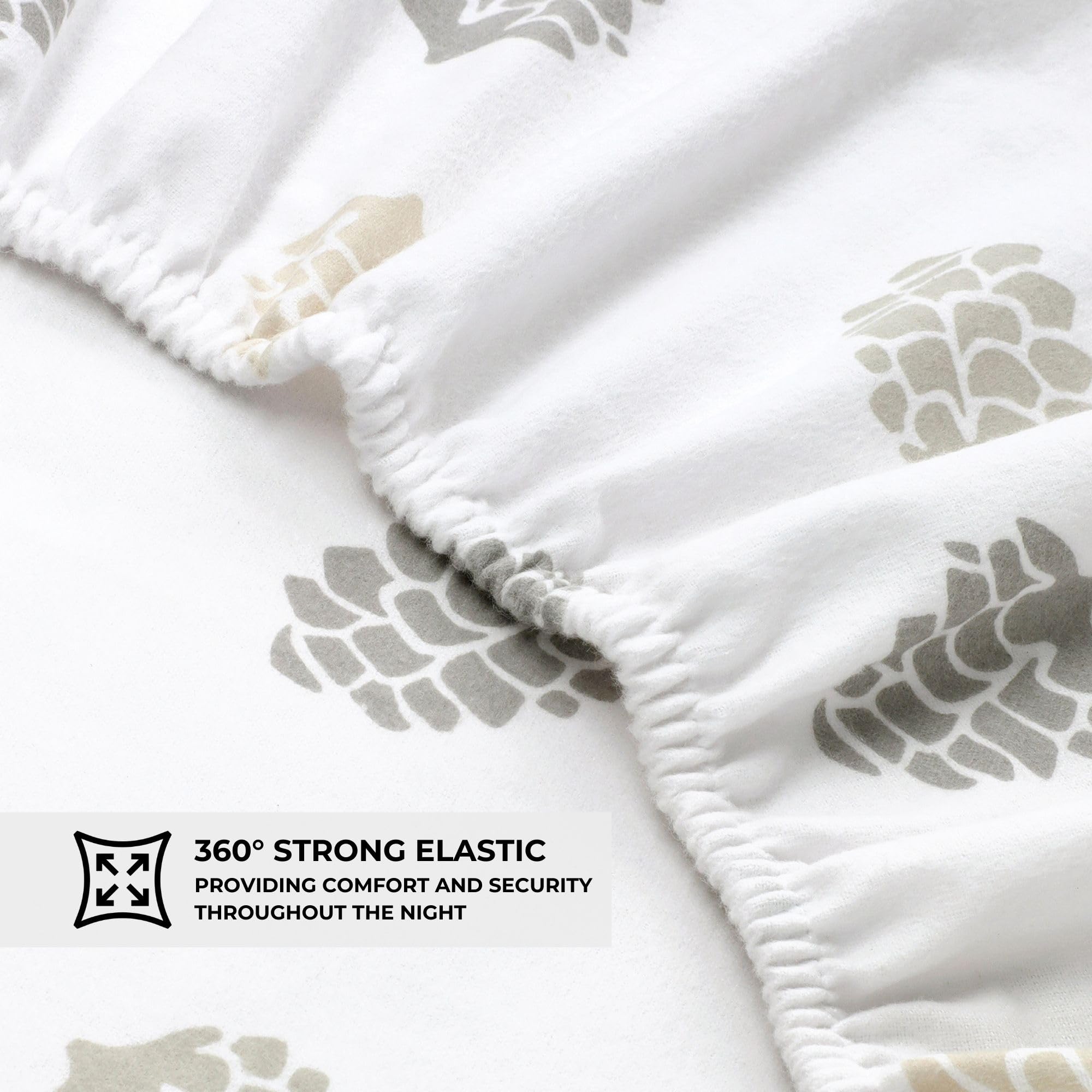 Featherhead 100% Cotton 4PCs Flannel Sheet Set | Double-Brushed for Extra Softness, Warm & Breathable, Extra Deep Pockets fits Up to 17” (Beige, Twin)