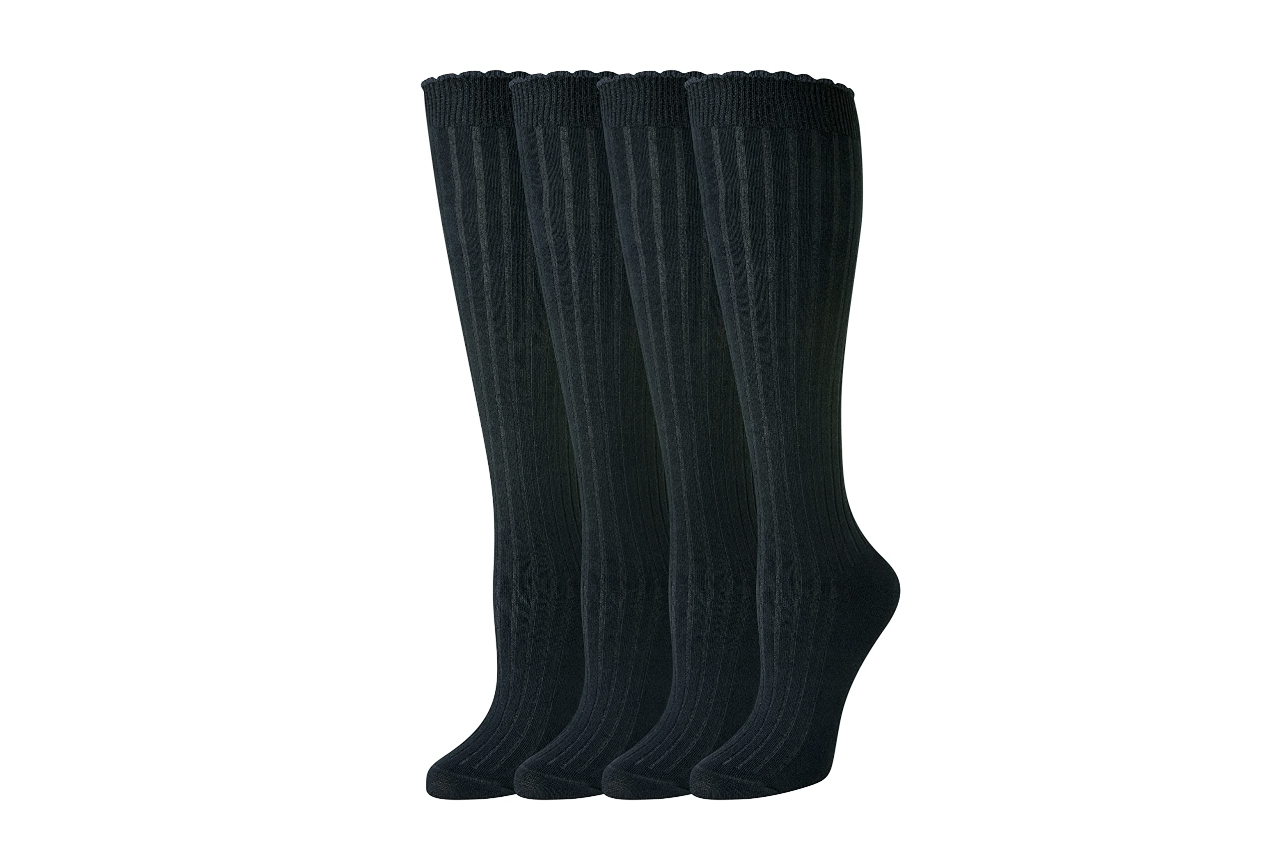 Amazon Essentials Women's Comfortable Cotton Knee High Socks, 4 Pairs