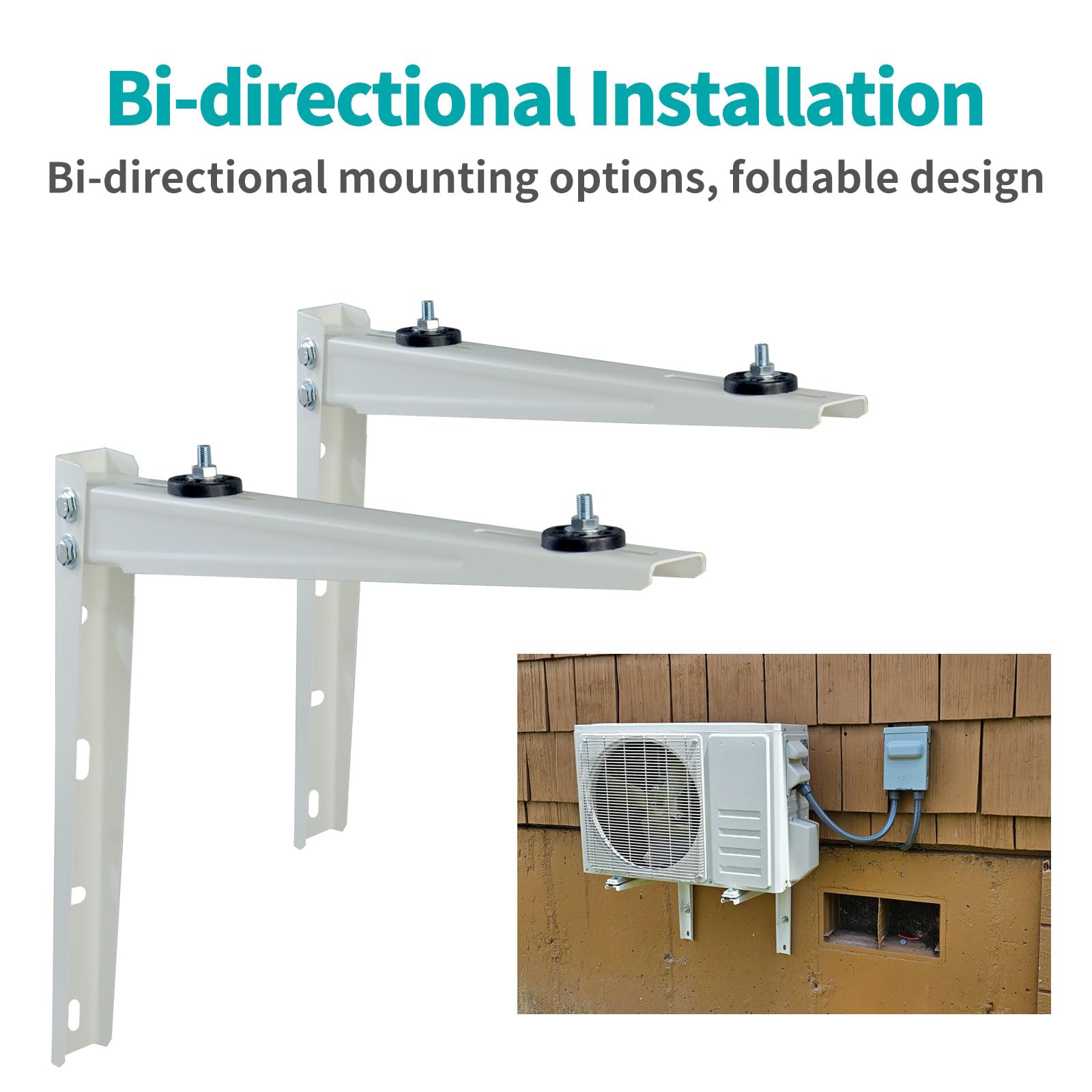 Mini Split Wall Mounting Bracket for 7000-18000 BTU Air Conditioner Heat Pump System Unit,Heavy Duty Foldable mini Split Bracket