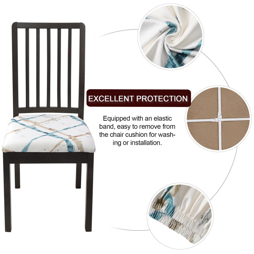 SearchI Seat Covers for Dining Room Chairs Stretch Printed Chair Seat Covers Set of 2, Removable Washable Upholstered Chair Seat Protector Cushion Slipcovers for Kitchen, Office(Ball Flower)