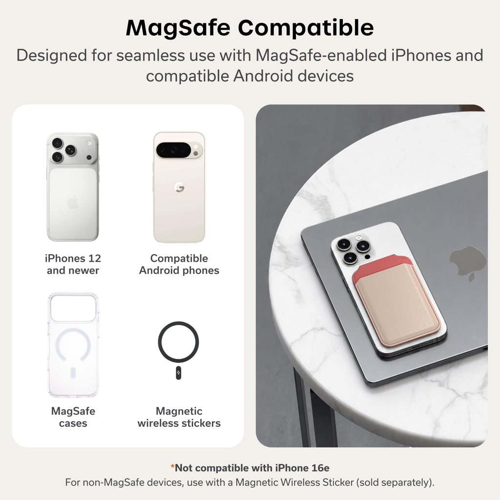 Satechi Magnetic Magsafe Wallet, Double Flap Stand Card Holder, 4 Slots with Front NFC Pass-Through, Adjustable Phone Attachment for iPhone 17/16/15/14/13/12, Travel Accessory