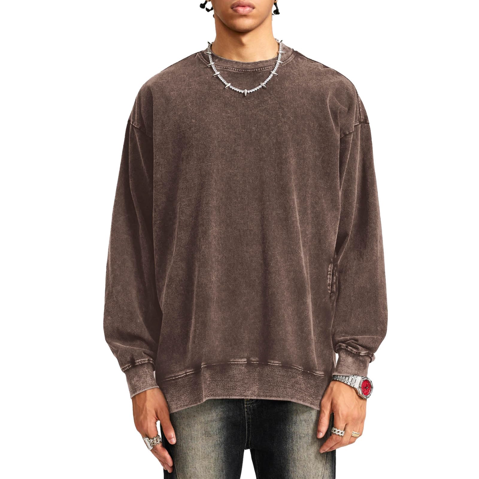 Bobeutou Oversized Hoodie Men Vintage Cotton Casual Hooded Sweatshirt Trendy Baggy Basic Hoodies Retro Pullover Streetwear