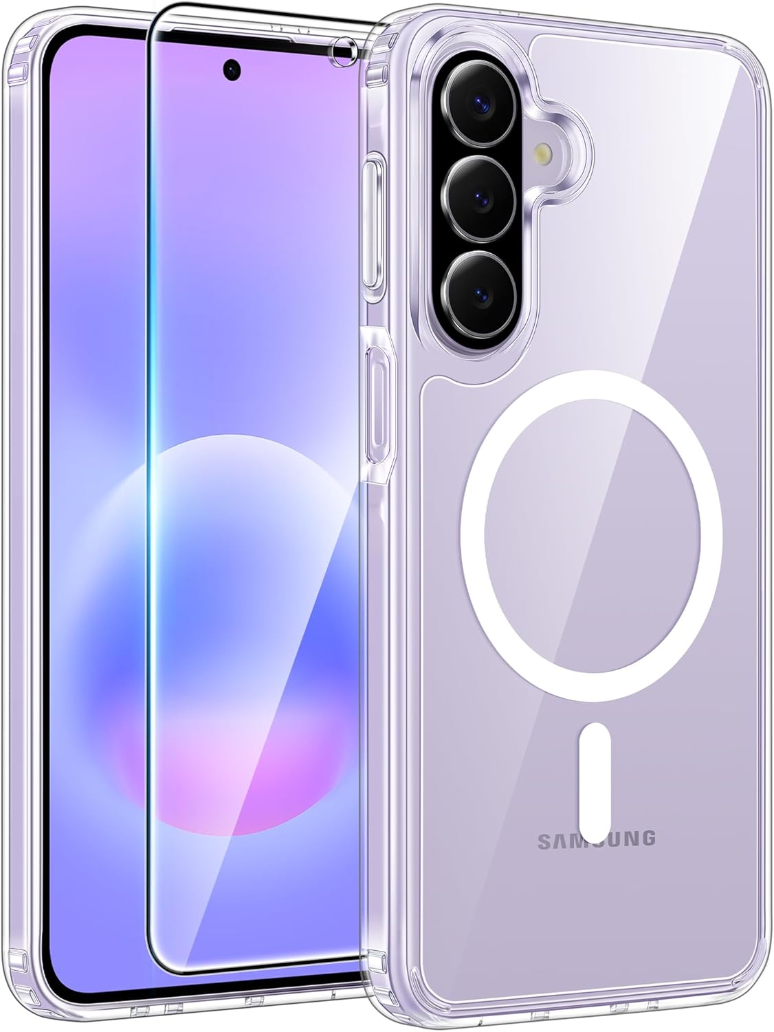 FNTCASE for iPhone 17 Case: [Compatible with Magsafe] Translucent Matte Cases with [Full Camera Protection] [Screen Protector] Military Grade Shockproof Protective Phone Cover - Light Purple