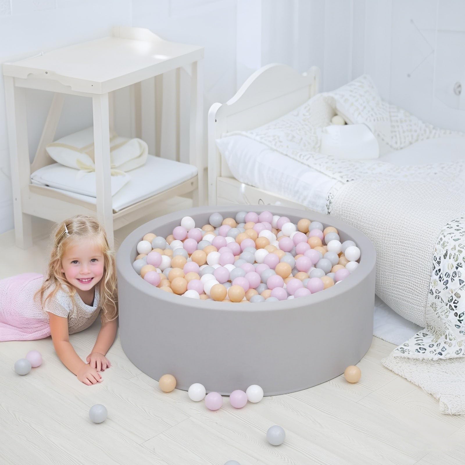 GOGOSO Ball Pit Balls for Toddler, Baby Plastic Playballs Kids Soft Pastel Pelotas Non-Toxic BPA-Free,Mix Color,100 Balls