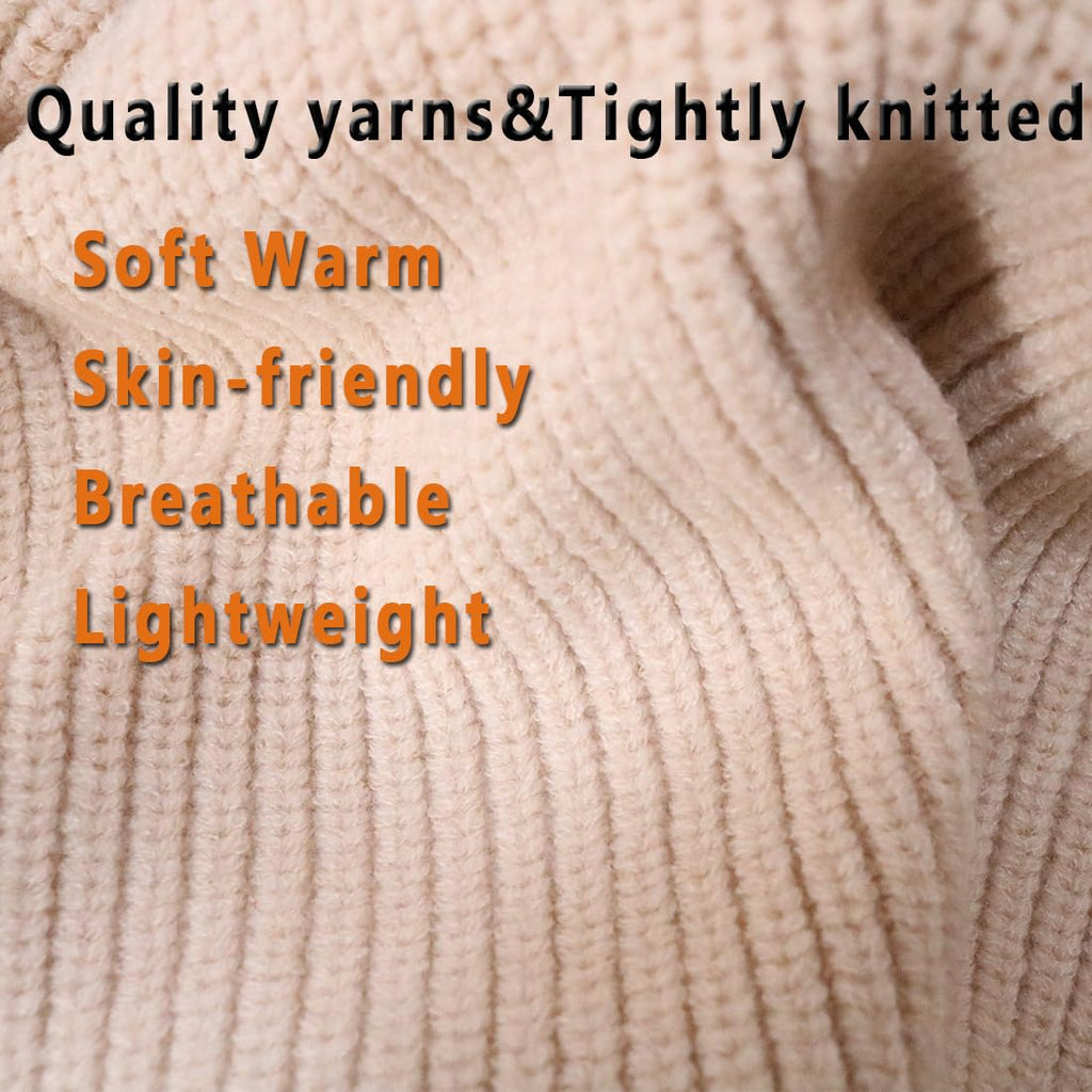 Facecozy Winter Hats for Women, Hooded Scarf Hat for Women Balaclava Knit Beanie Skull Cap Beanie Hat Men Neck Gaiters
