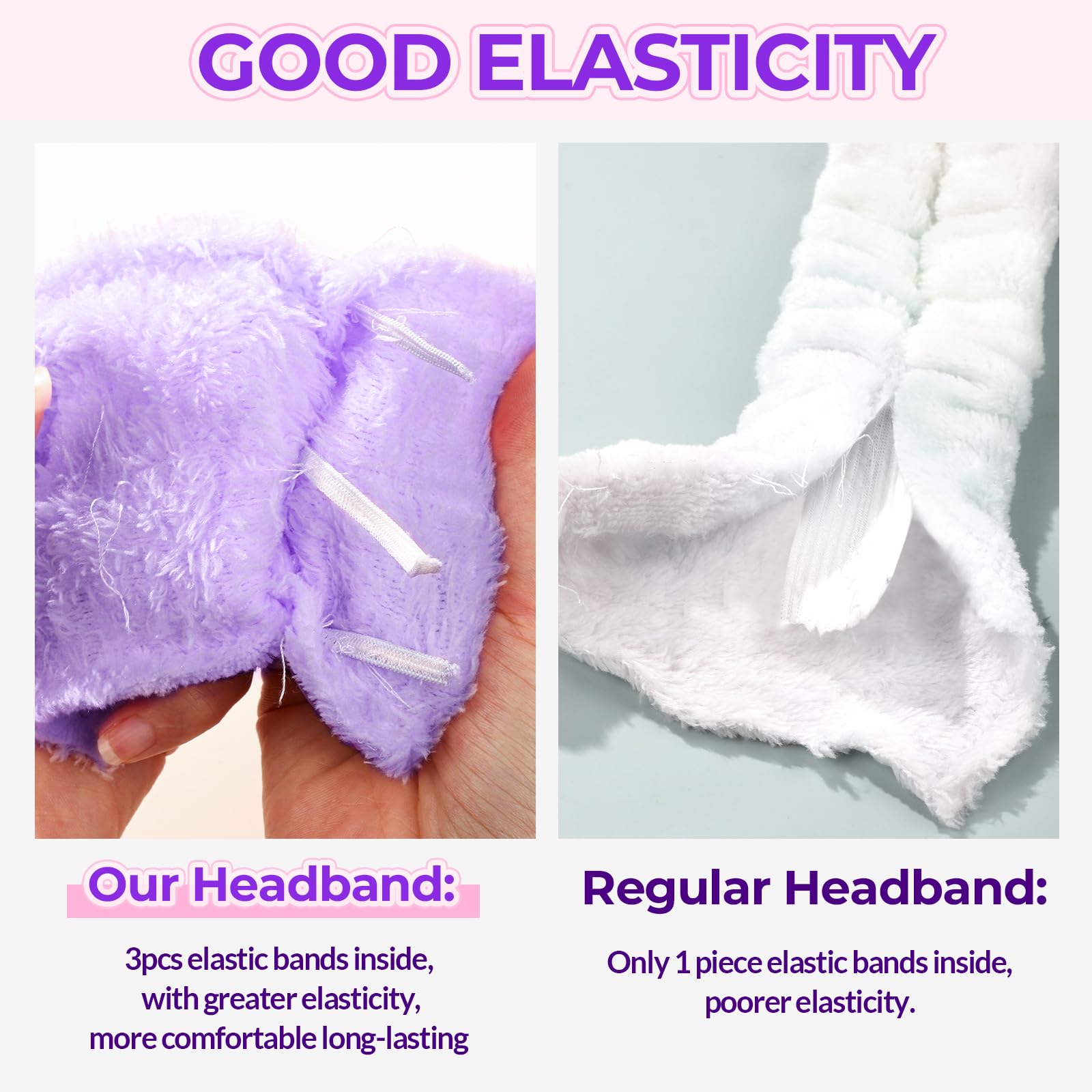 LEOBRO Spa Headband, 6pcs Makeup Headbands and Hair Scrunchies, Bow Skin Care Headband for Washing Face for Teen Girls Women, Easter Basket Valentines Gifts for Girls, Black & White & Gray