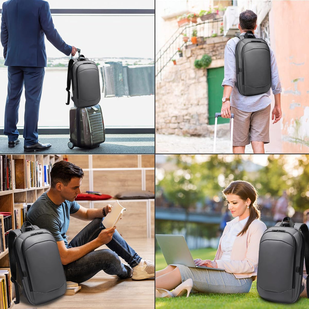 hk Business Backpack for Men 15.6 Inch,Slim & Expandable Waterproof Travel Laptop Backpack, Anti-Theft Lightweight Work Computer Bag, College Laptop Backpacks Gifts for Men Women-Black