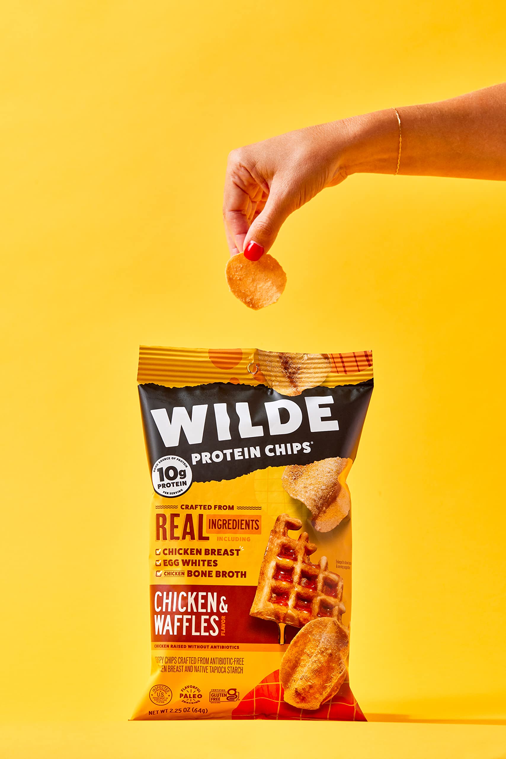 WILDE Protein Chips Barbeque, Thin and Crispy High Protein Snacks, Keto Friendly, Low Carb Chips, Real Ingredients, 1.34oz (Pack of 8)