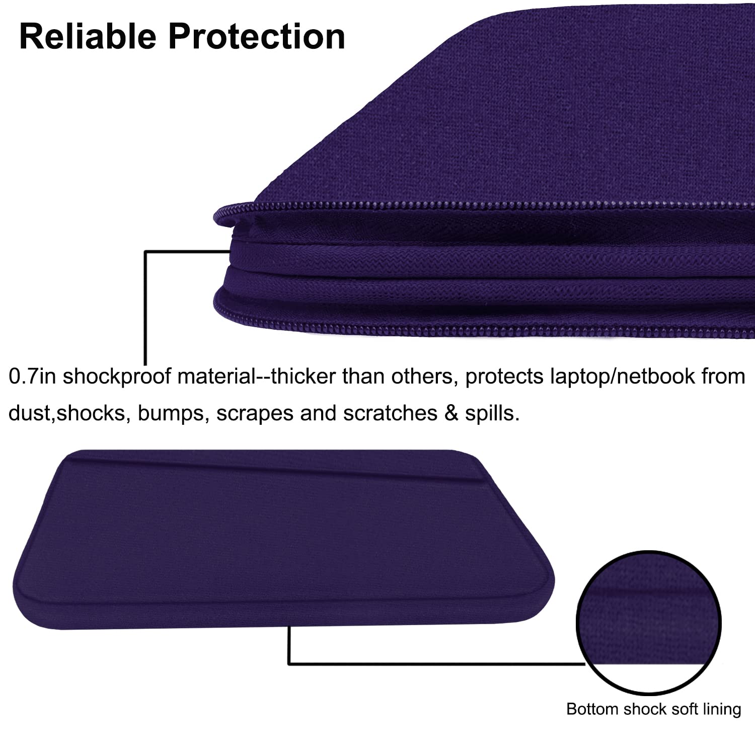 Laptop Sleeve Case 13.3 Inch, Durable 14 Inch Laptop Case Computer Carrying Bag Protective Cover Compatible with 13 14 inch MacBook Pro, MacBook Air, Dell, HP, Lenovo, Notebook, Computer, Black