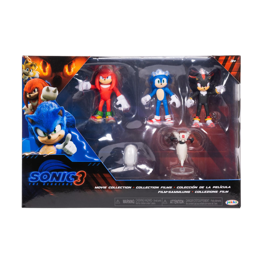 Sonic The Hedgehog 3 Movie Action Figures 2.5-Inch Movie Collector Toy Figure Multi-Pack Includes Knuckles Shadow Buzz Bomber & Drone- Officially Licensed Toys