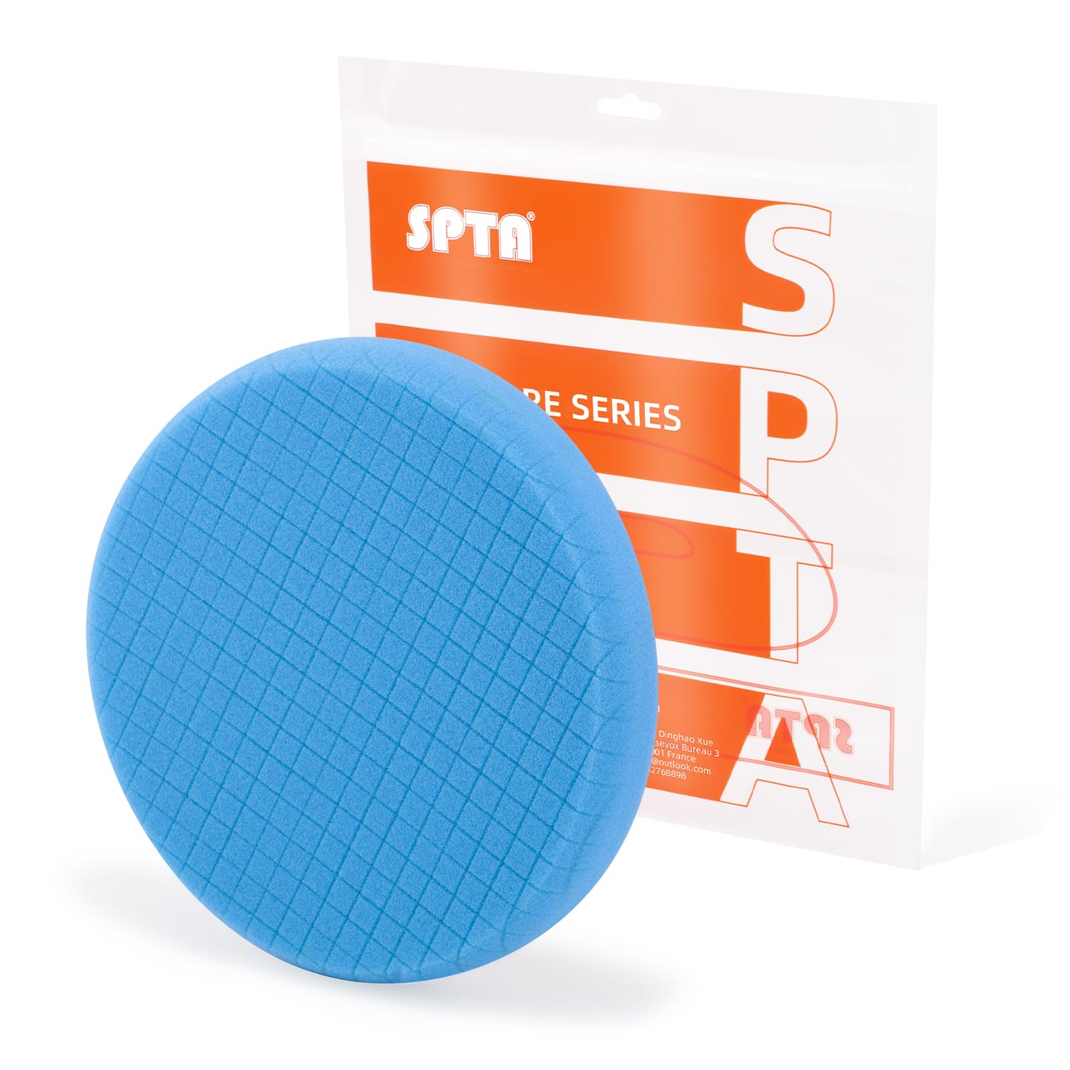 Blue T60 Moderate-Cut Foam Polishing Pads, SPTA 1Pc 3.5 Inch Face for 3 Inch 80mm Backing Plate Compound Buffing Sponge Pads for Car Buffer Polisher Compounding, Polishing and Waxing -FPTSS3G
