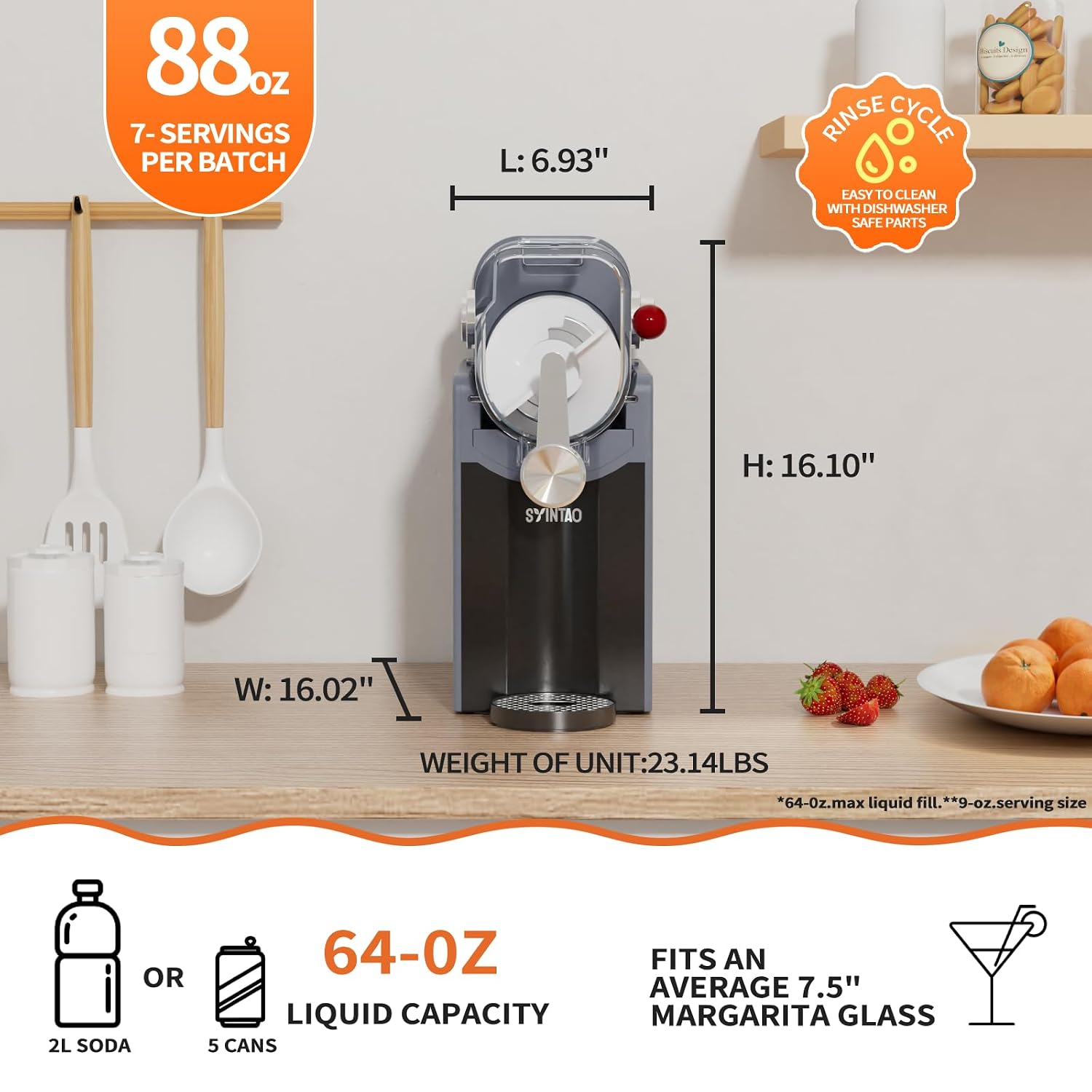 Slushie Machine – No Ice Needed, Ouddy Popsicles Molds (Gray)
