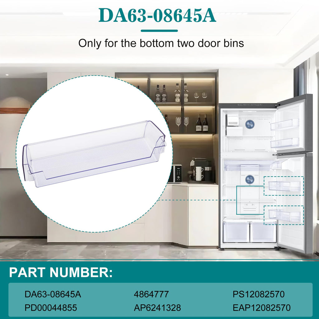 DA63-08645A Door Shelf Bin (OEM) Compatible with samsung RT18M6215SG, RT18M6215SR, etc, Part Number: PD00044855,4864777, AP6241328, PS12082570, EAP12082570
