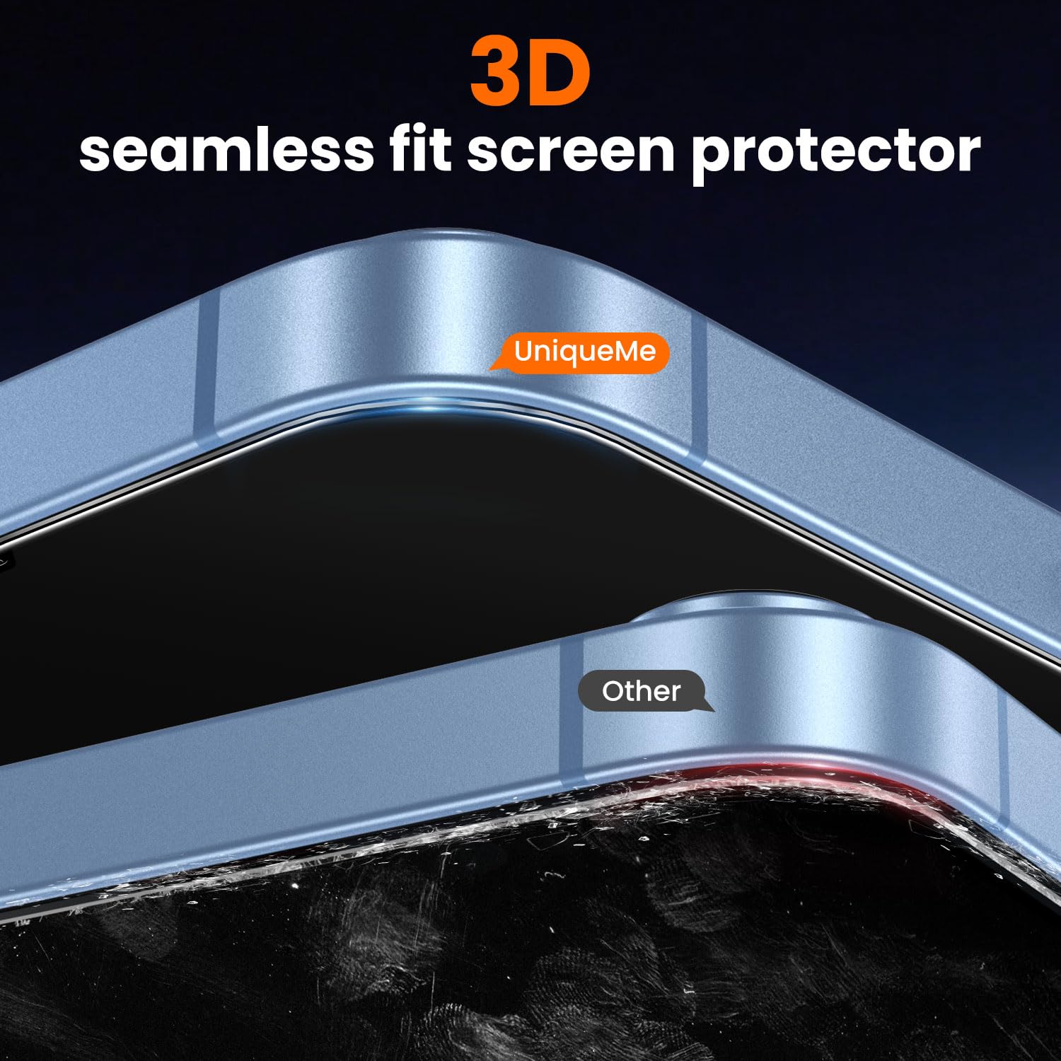 UniqueMe for iPhone 12 Pro Max Privacy Screen Protector - [Military Grade Shatterproof & 9H+ Hardness] Screen Protector 12 Pro Max Tempered Glass Full Coverage Protection, Easy to install, 2 Packs