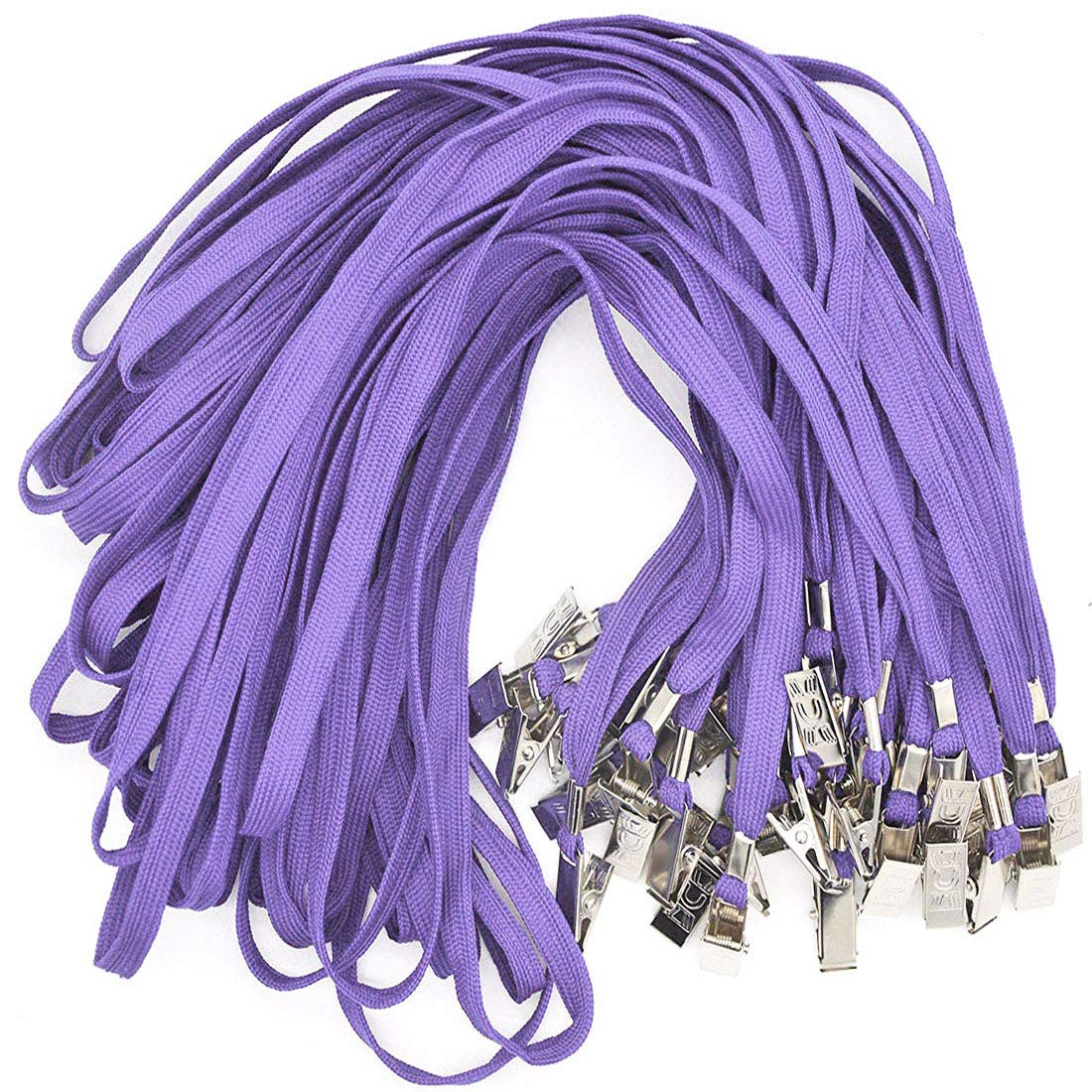 Bird Fiy Black Lanyards 100 Pack Bulk Badge Lanyards with Clip Neck Flat Lanyard with Badge Lanyard Bulldog Clip