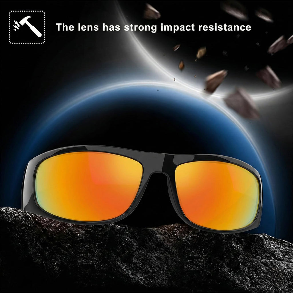 WISTON Wrap Around Sunglasses for Men Women Super Dark Blackout Sunglasses for Sensitive Eyes UV400 Protection W8005