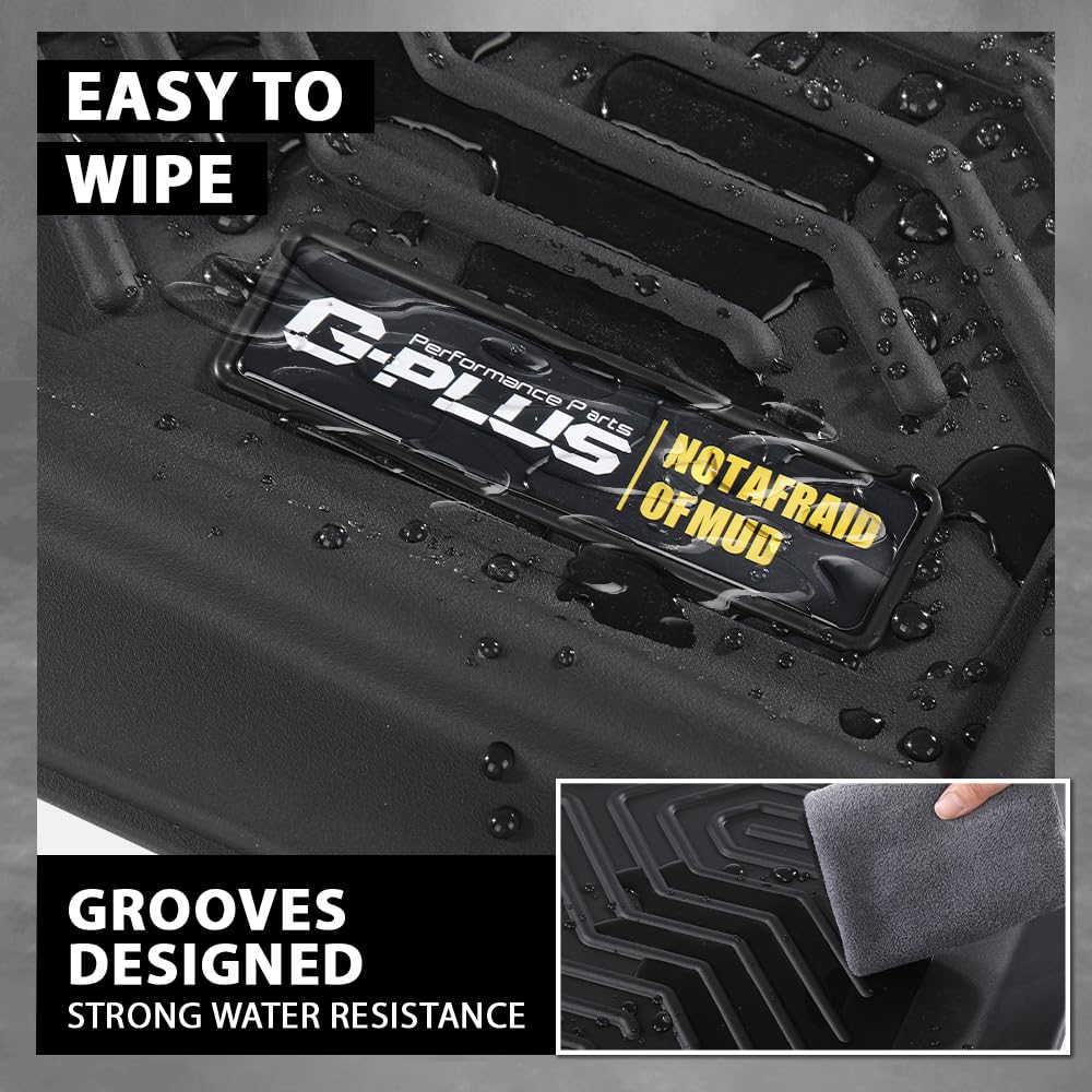 G-PLUS Floor Mats Fit for Toyota 4Runner 2013-2024/Fit Lexus GX460 2014-2023/Not Fit Vehicles with Vinyl Flooring, TPE Black,1st & 2nd Row 3pcs Mats