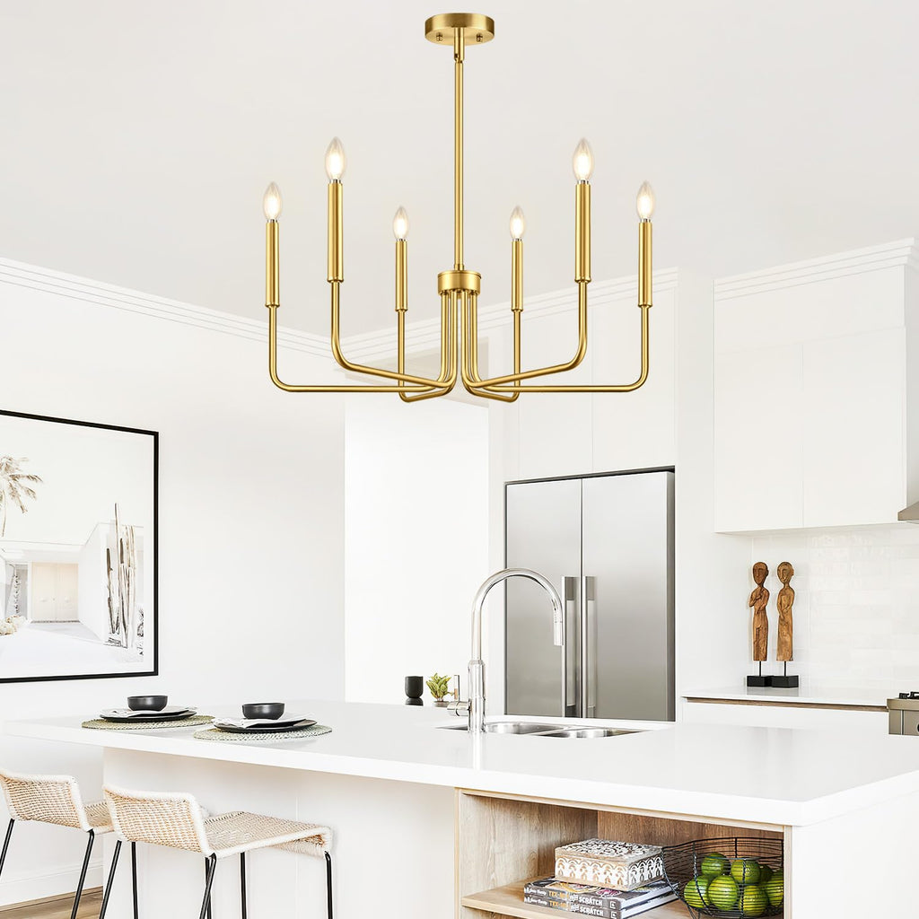 Rustic Black Chandelier, 6-Light Antique Farmhouse Chandelier for Dining Room Lighting Fixtures, Vintage Candle Pendant Light Fixtures Chandeliers for Dining Room Bedroom, Foyer and Living Room