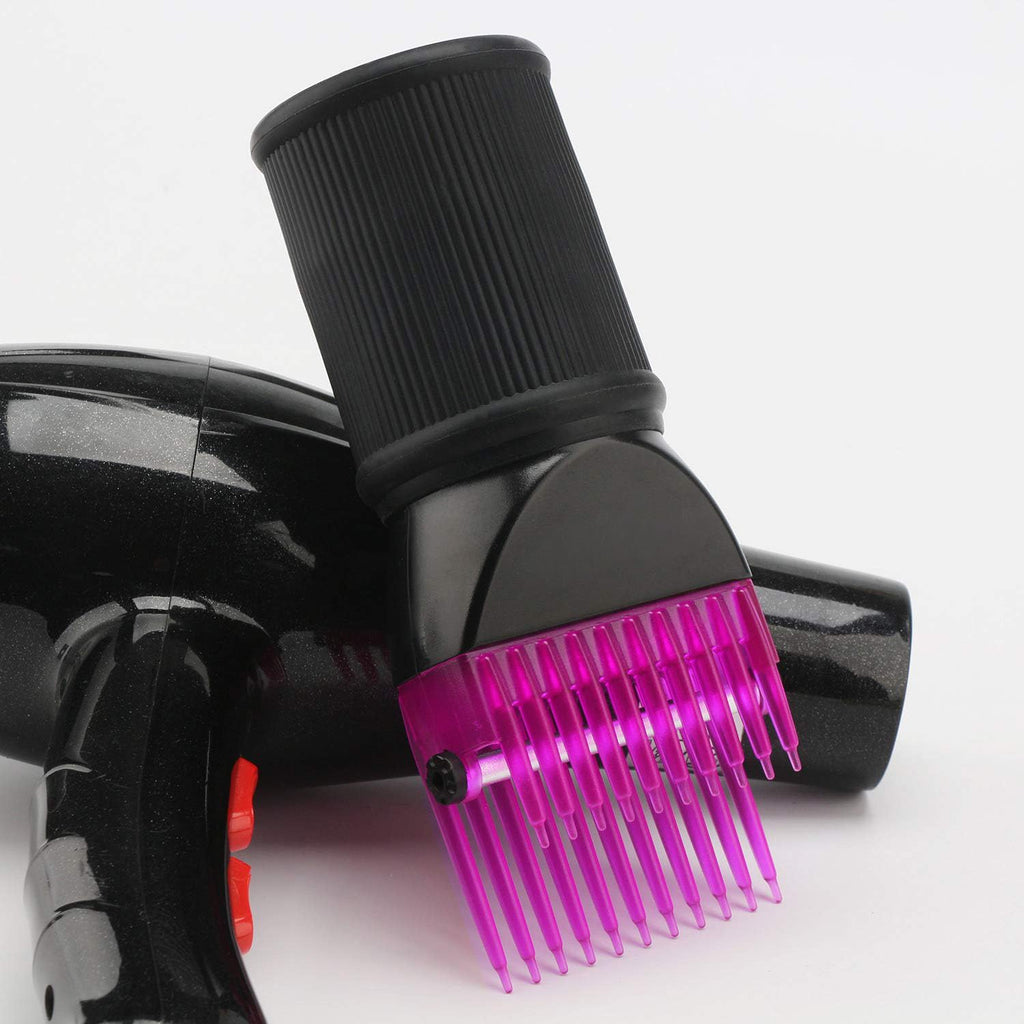Segbeauty Blow Dryer Comb Attachment, Black Brush Attachments for Hair Dryer Concentrator Nozzle 1.69-1.76in and 2.12in, Pro Hairdressing Styling Salon Tool to Straighten Detangle Curly Natural Hair