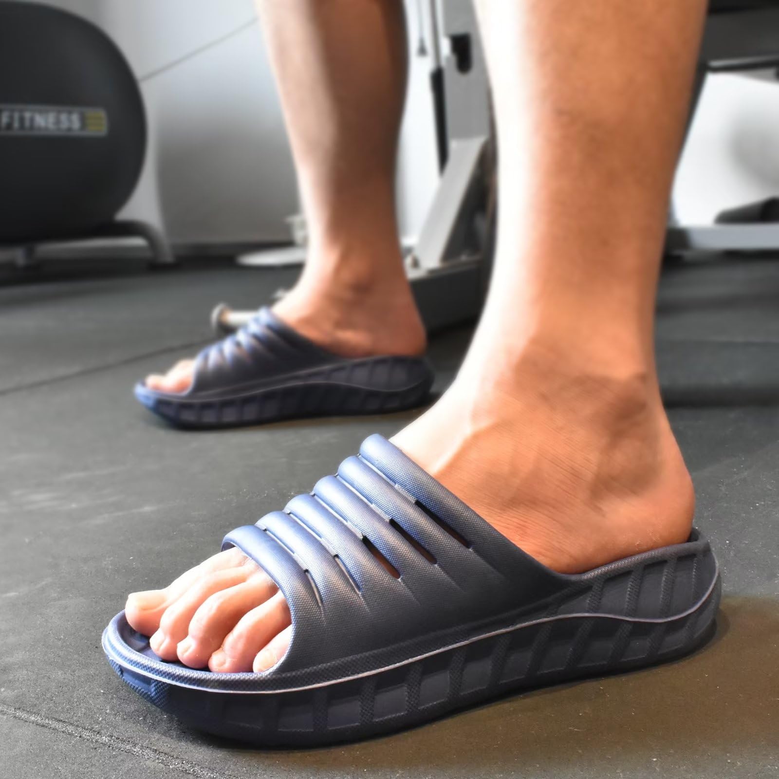 GPOS Mens Sport Recovery Sandals Plantar Fasciitis Thick Cushion Slides Sandals Lightweight Comfort Orthotic Slippers