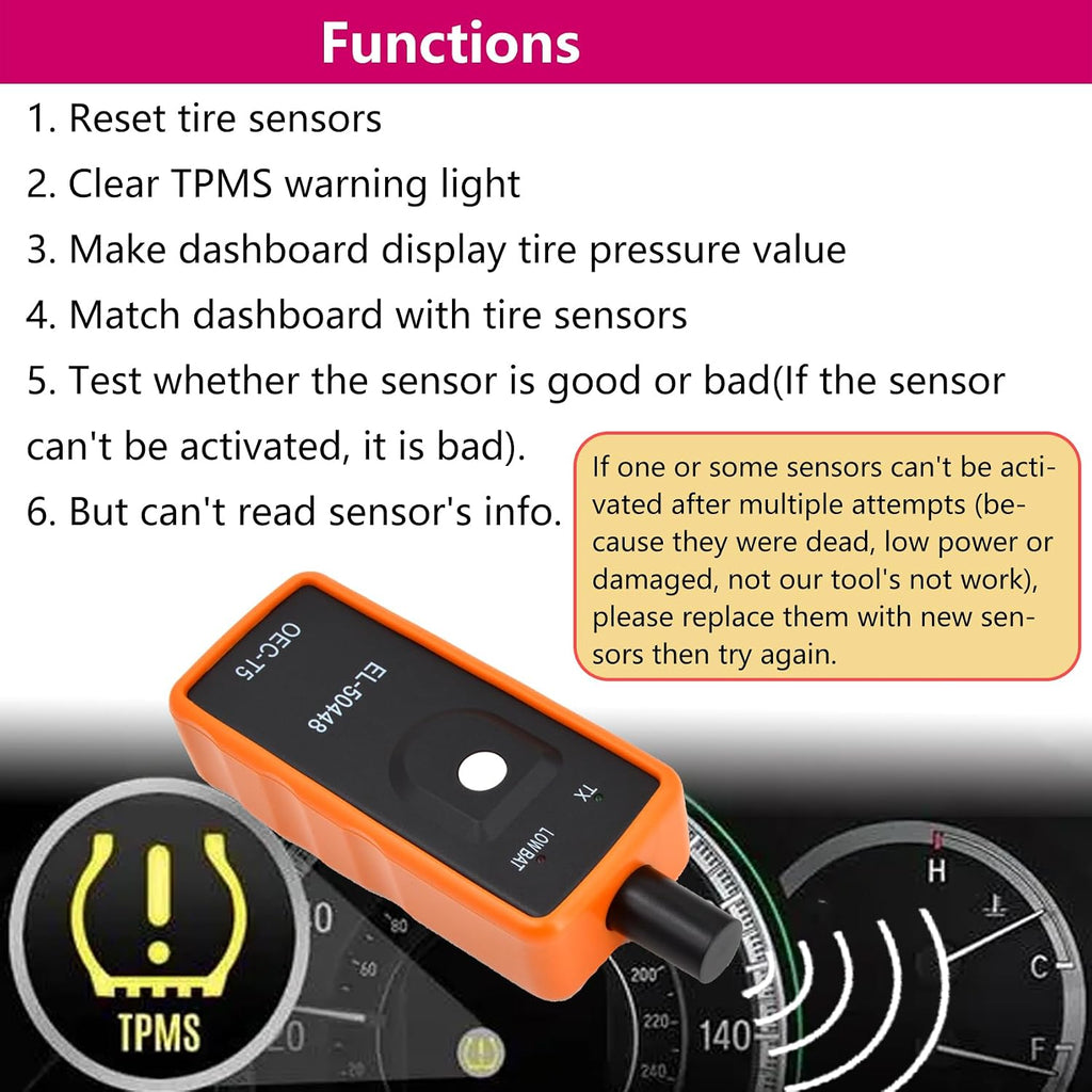 2026 Version EL-50448 GM TPMS Relearn Tool Chevy TPMS Relearn Tool Chevrolet TPMS Reset Tool Tire Pressure Sensor Reset Tool Tire Pressure Monitoring System Reset Tool for Chevrolet Cadillac GMC Buick