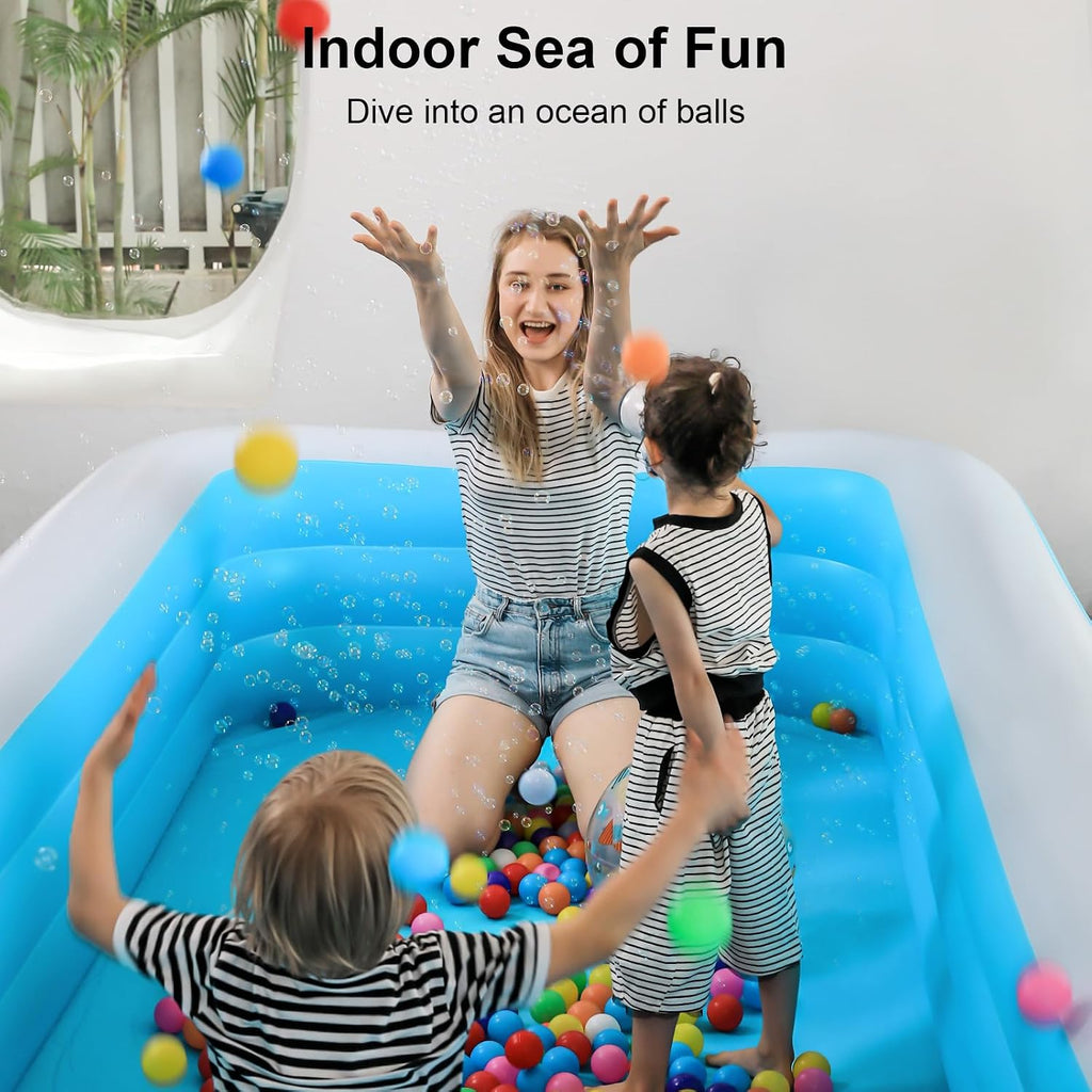 Large Inflatable Pool with Pump - 165'' x 76'' x 22'' Oversized Thickened Blow Up Pool for Adults, Family Swimming Pool for Backyard, Garden and Outdoor Fun