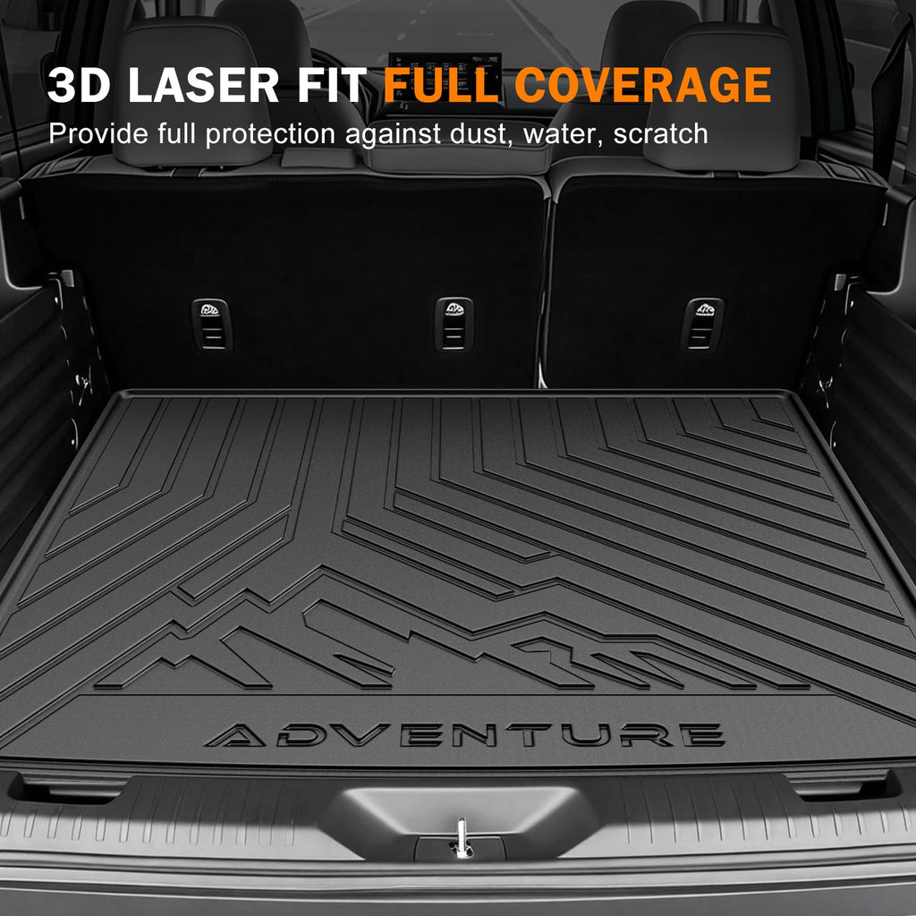 KUST Floor Mats & Trunk Cargo Mat for Toyota RAV4 2019-2025, All Weather Rear Trunk Cargo Liner for RAV4 Accessories TPE Rubber Raised Edge 4PCS