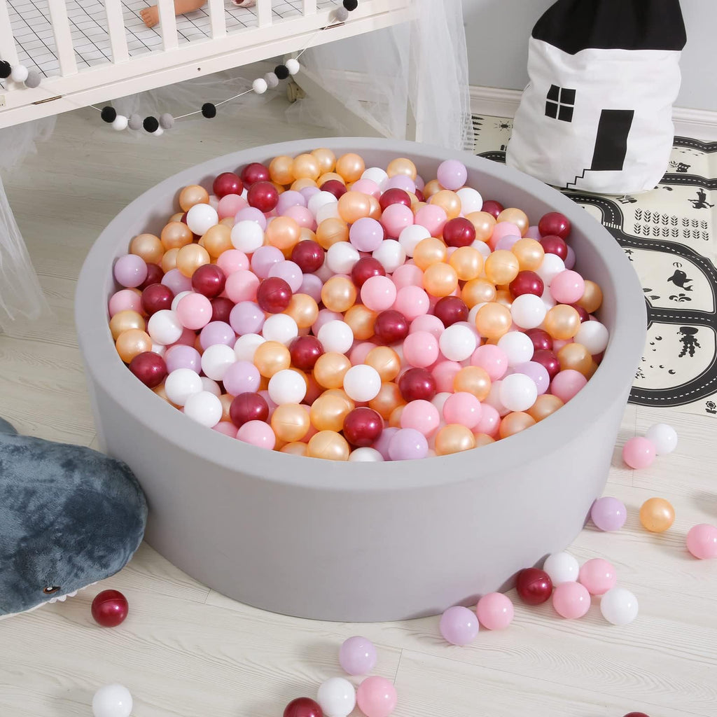 GOGOSO Ball Pit Balls for Toddler, Baby Plastic Playballs Kids Soft Pastel Pelotas Non-Toxic BPA-Free,Mix Color,100 Balls