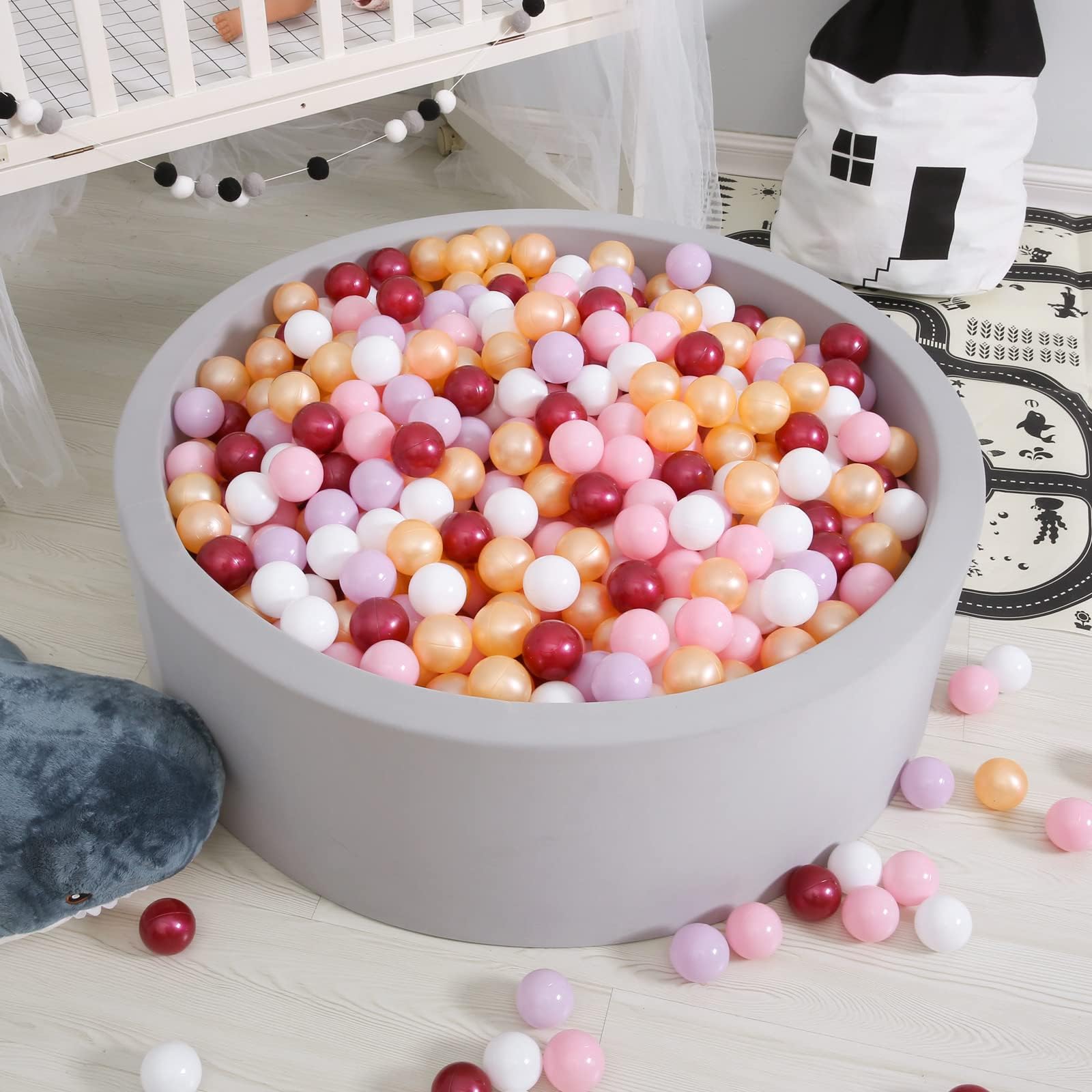 GOGOSO Ball Pit Balls for Toddler, Baby Plastic Playballs Kids Soft Pastel Pelotas Non-Toxic BPA-Free,Mix Color,100 Balls
